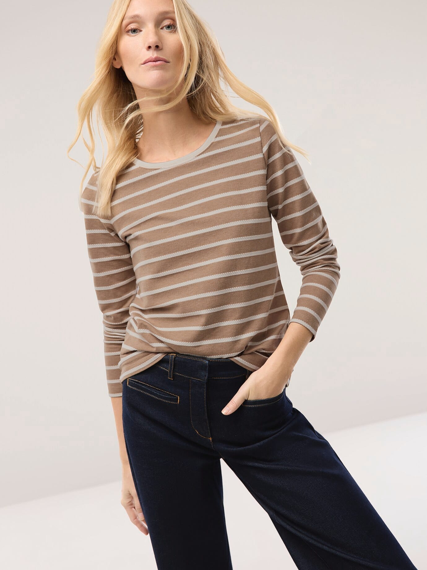 Thumbnail - Baumwollshirt Ringelstruktur