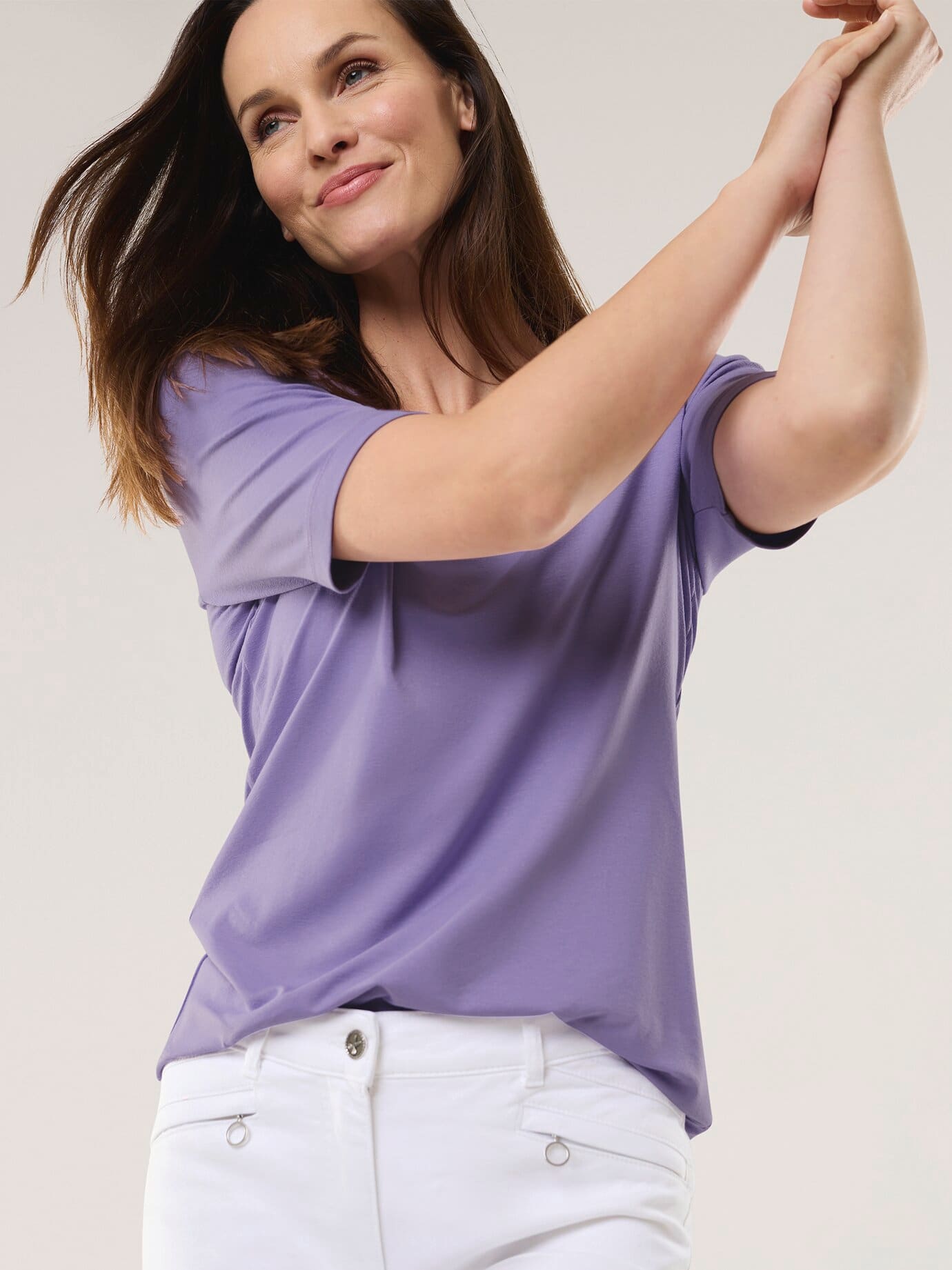 Walbusch Viscose Shirt Women Purple 44 6
