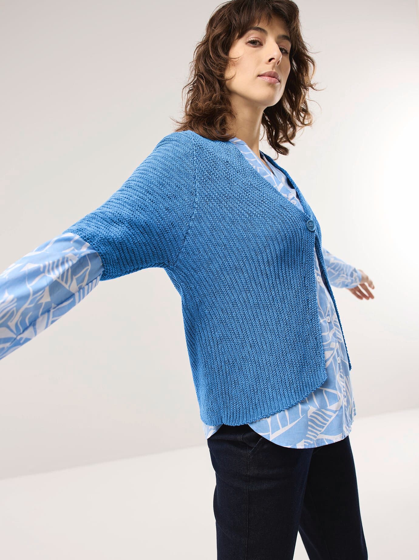 Walbusch Gilet Tricot Fil Ruban Bleu 38 2