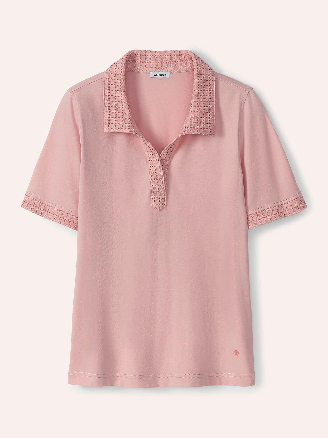 Walbusch Embroidered Polo Shirt Pink Size 48 3