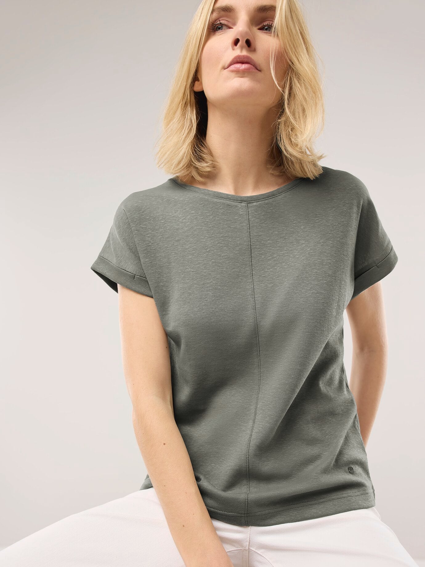 Walbusch Kimono Shirt Linen Blend Green 44 2