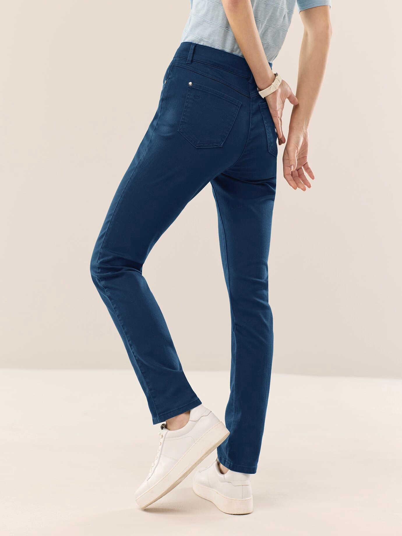 Walbusch Extraglatt Baumwollhose Blau 52 7