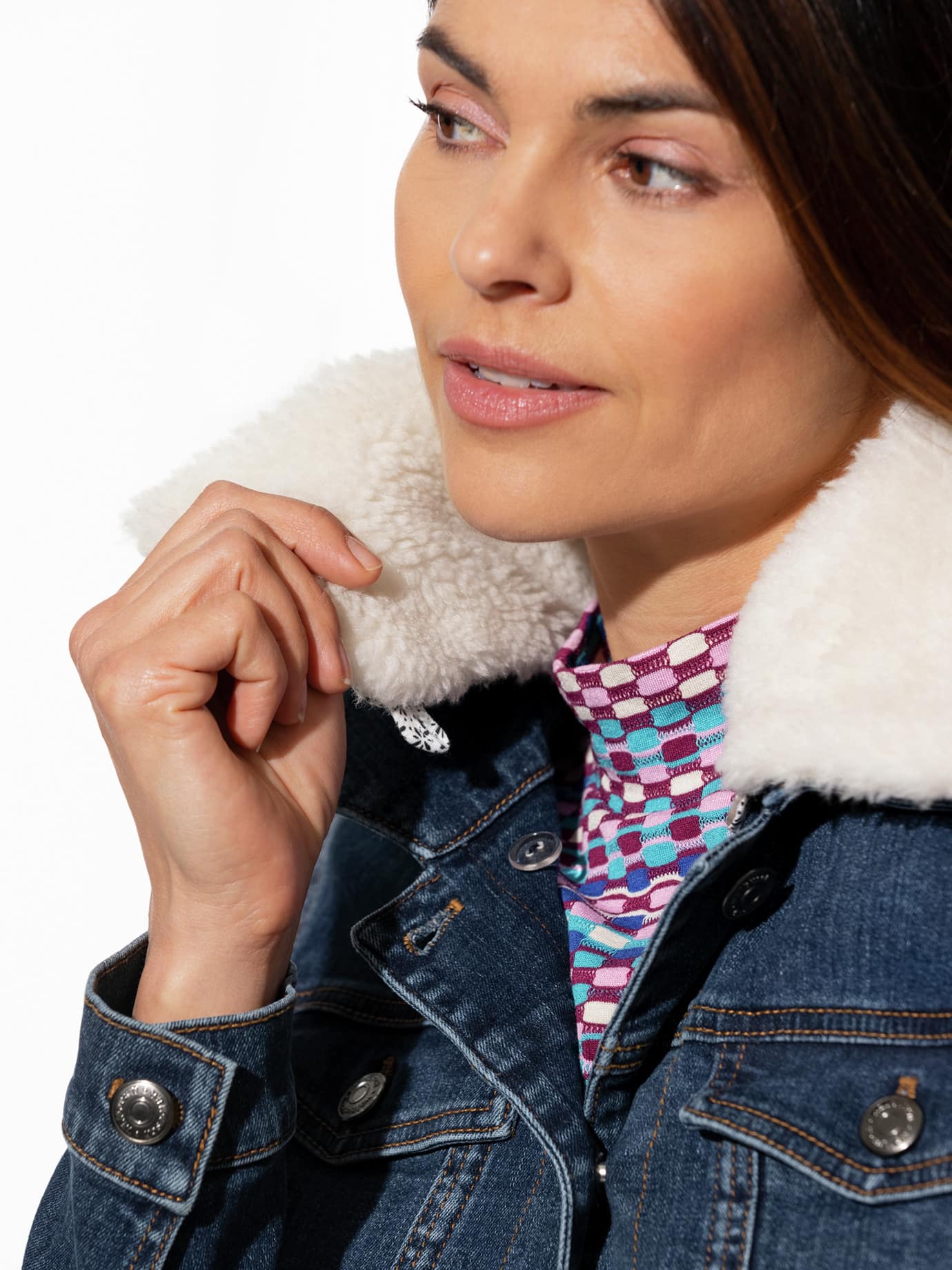 Walbusch Denim Jacket Removable Collar Blue 42 4