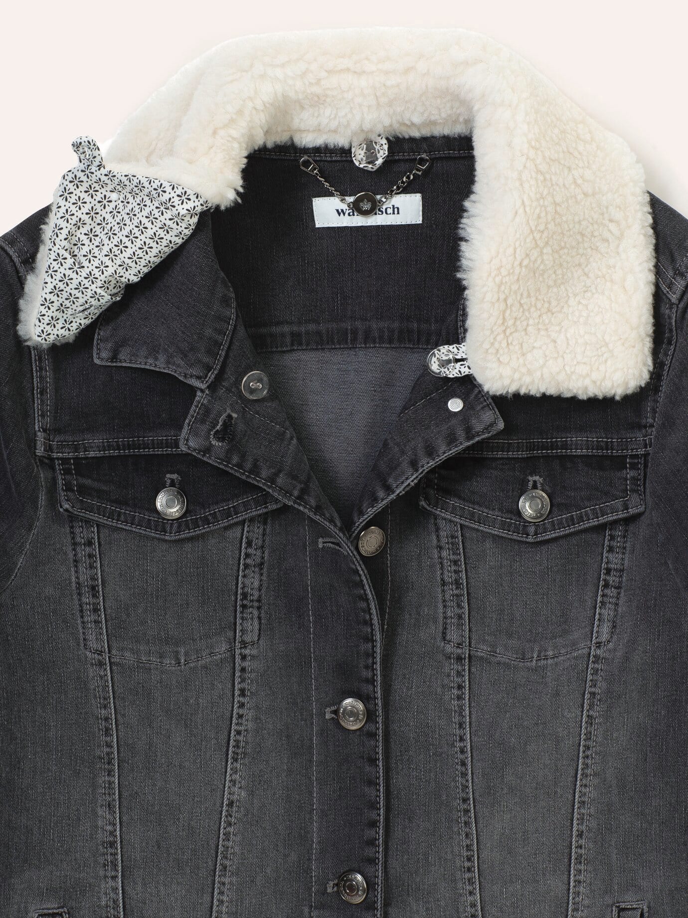 Walbusch Denim Jacket Removable Collar Blue 42 7