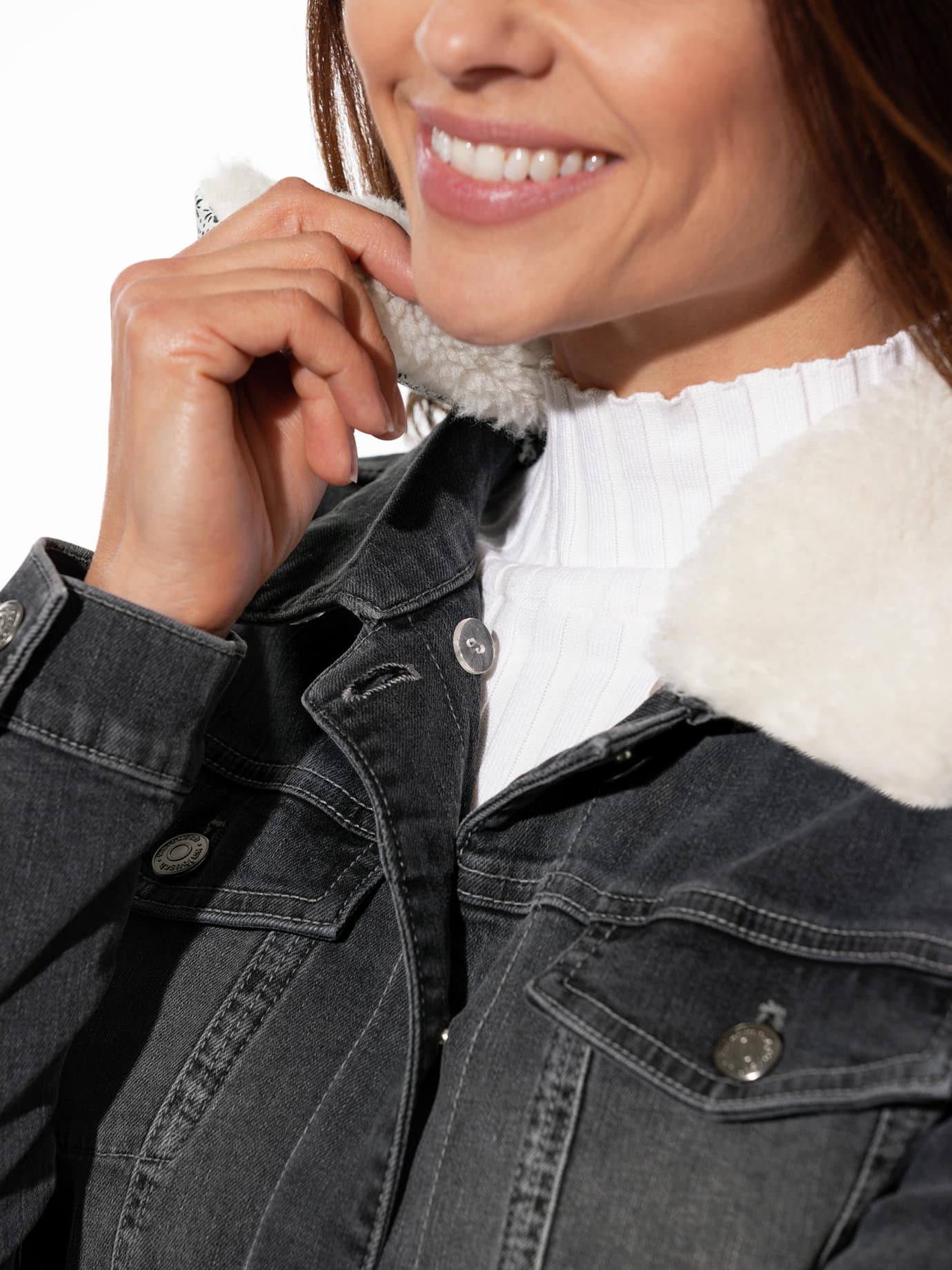 Walbusch Denim Jacket Removable Collar Blue 42 8