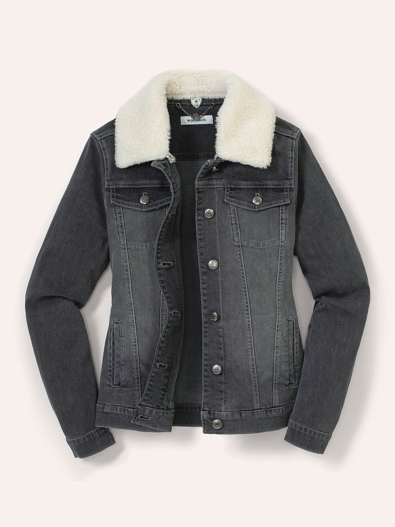 Walbusch Denim Jacket Removable Collar Blue 42 6