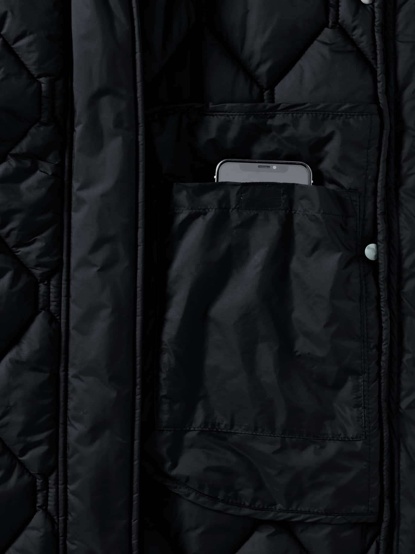 Walbusch Thermo Sandwich Quilted Coat Black 38 4
