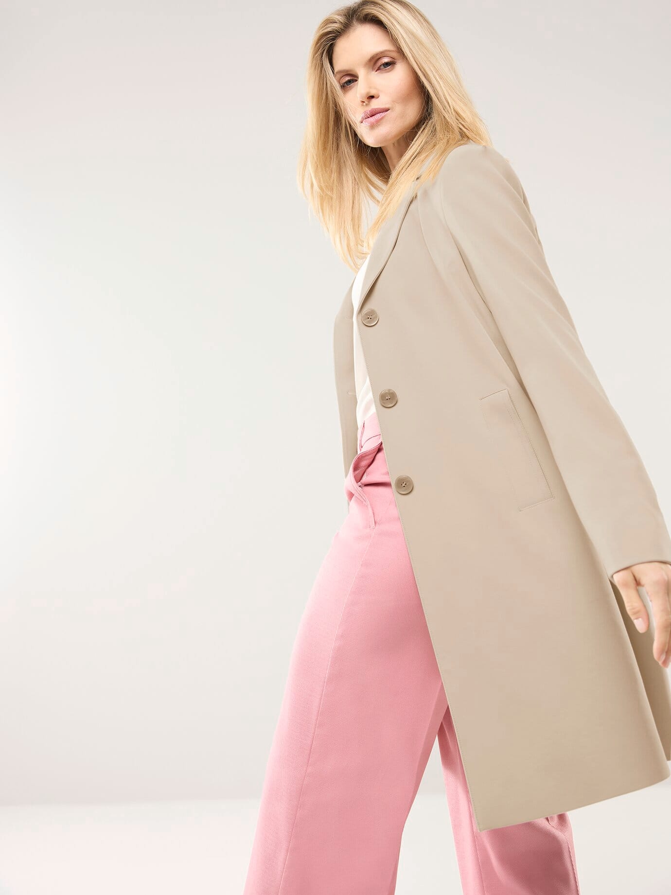 Walbusch Koffermantel Dress-up, normale Größen#Kurzgrößen, Farbe Beige, 50, knitterfrei bequem, da elastisch Damen 2