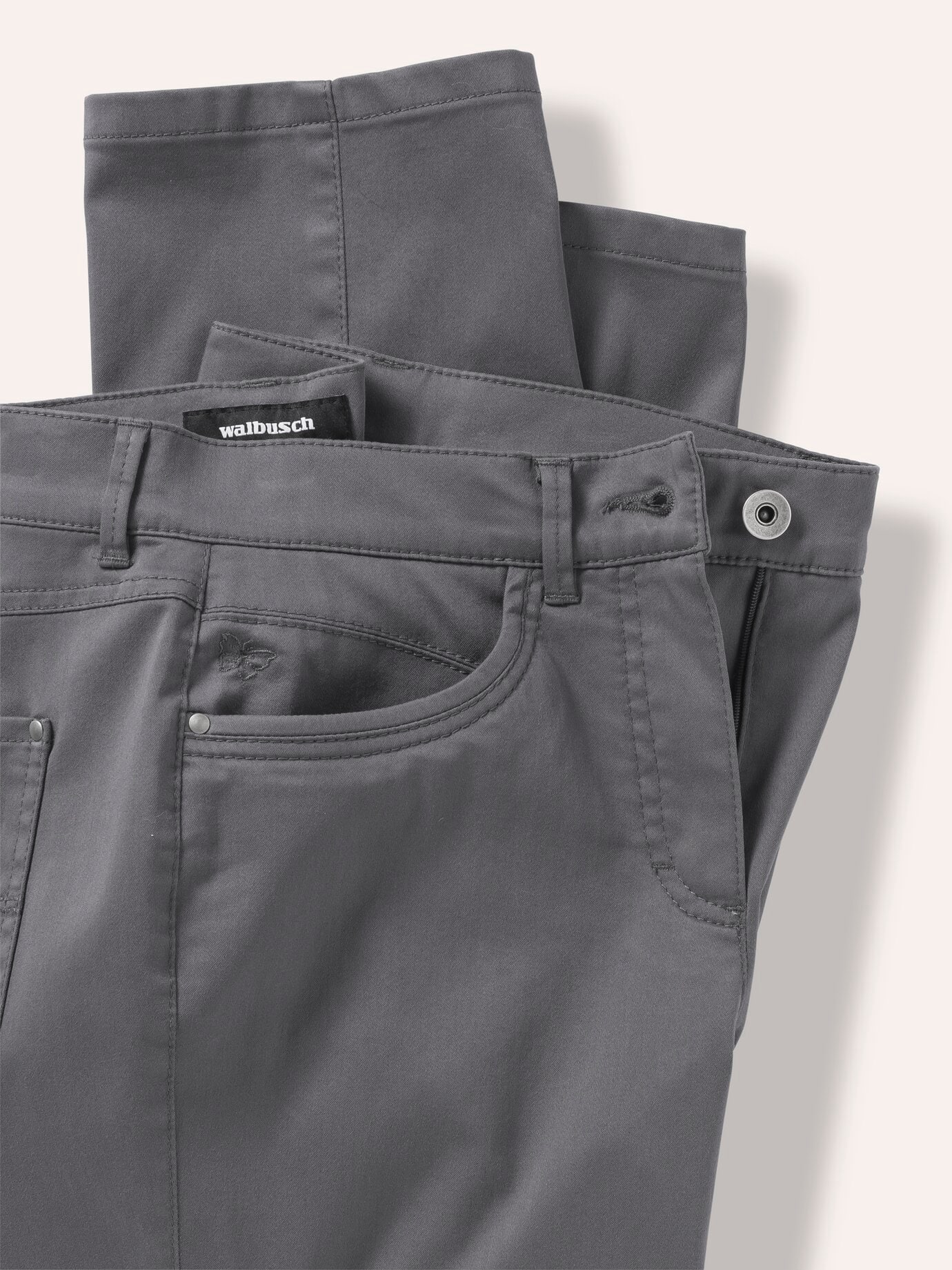 Walbusch Extraglatt Cotton Trousers Gray 4