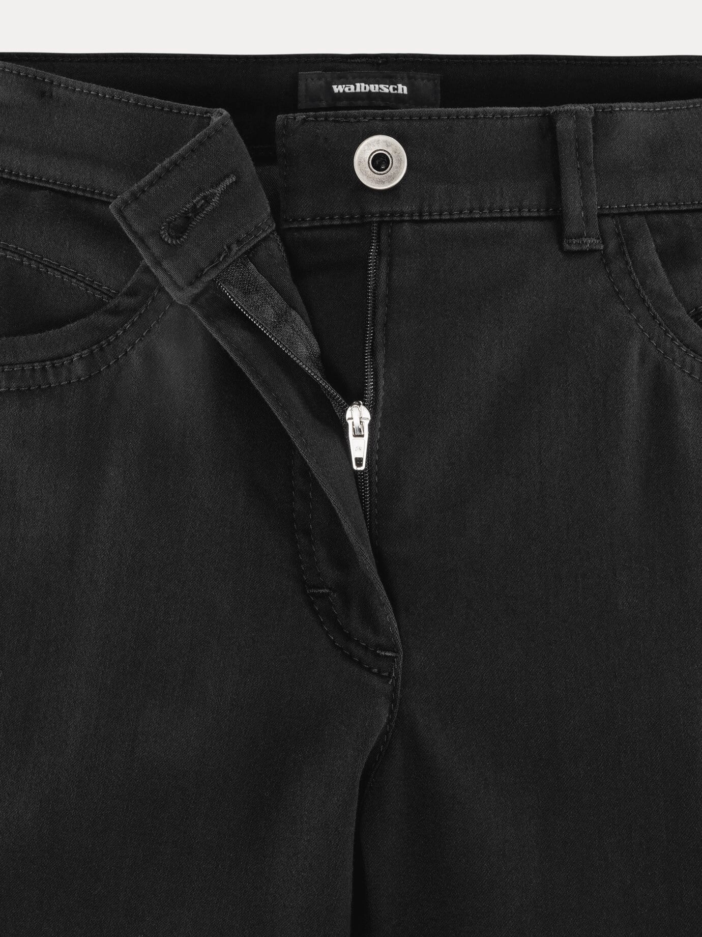 Walbusch Extraglatt Baumwollhose Feminine F, Feminine Fit#normale Größen#Kurzgrößen#Langgrößen, Farbe Schwarz, 52, bügelfrei mit Schmetterlings-Stickerei Damen 4