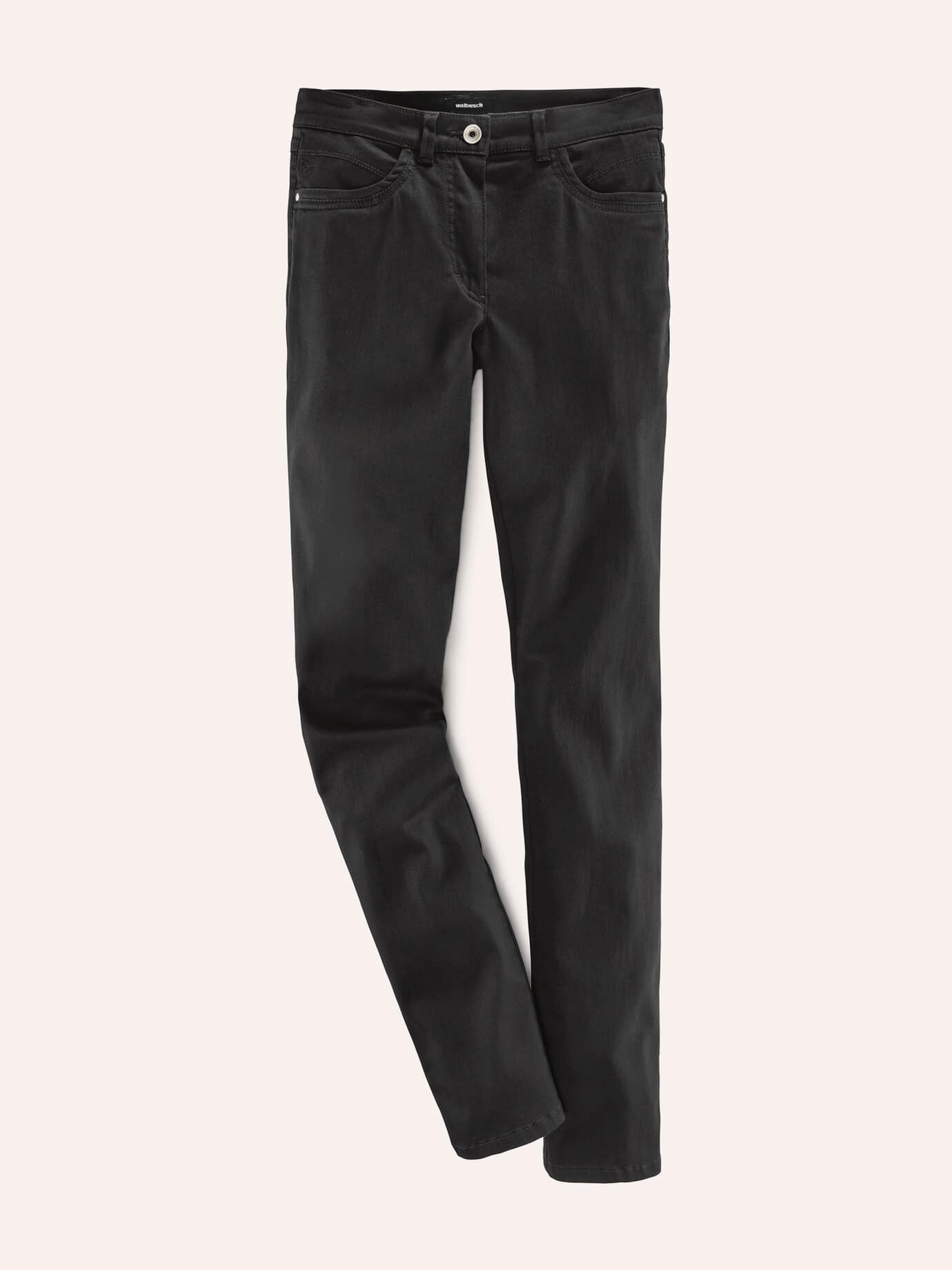 Walbusch Extraglatt Baumwollhose Feminine F, Feminine Fit#normale Größen#Kurzgrößen#Langgrößen, Farbe Schwarz, 52, bügelfrei mit Schmetterlings-Stickerei Damen 2