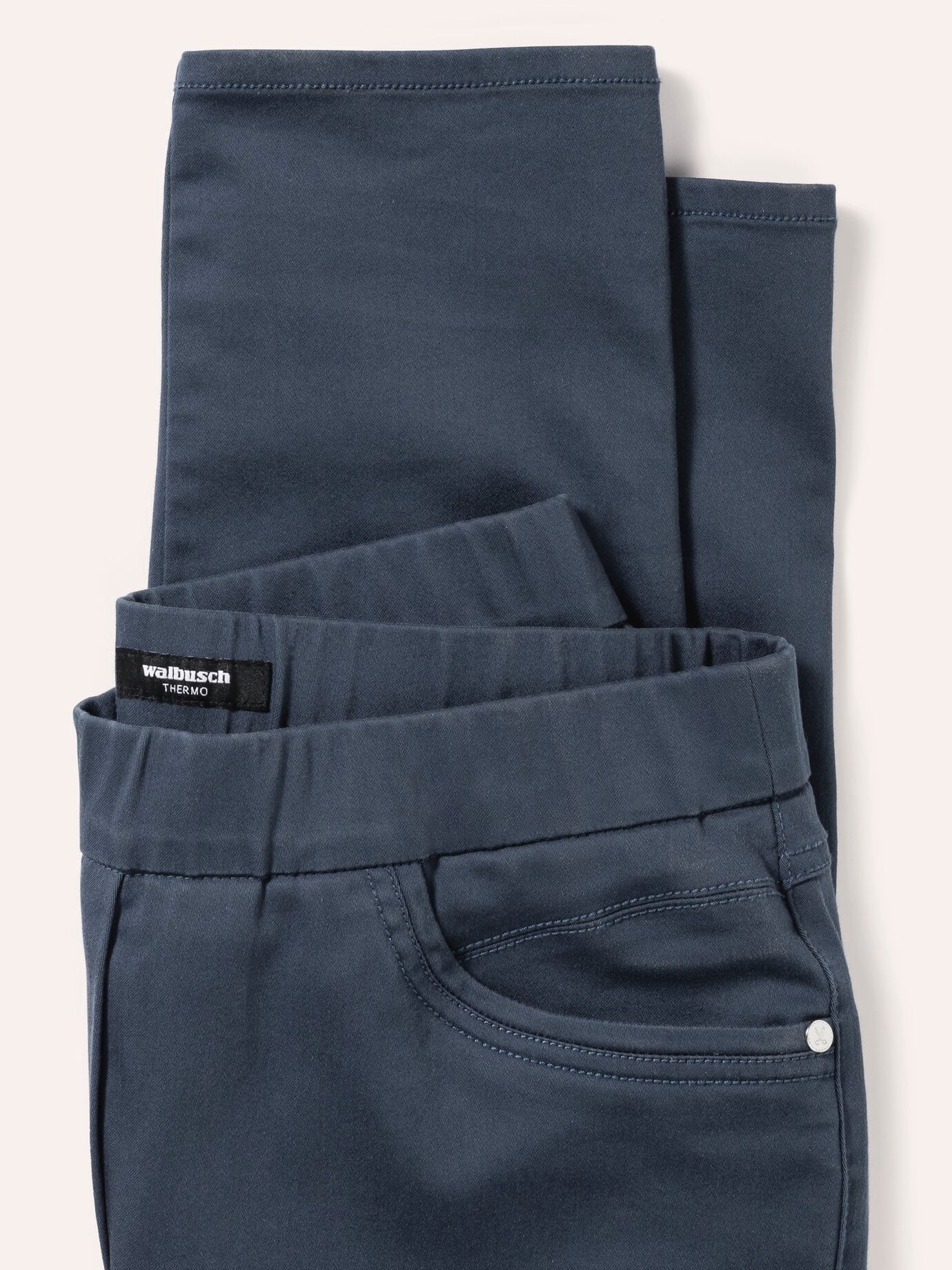 Walbusch Thermo Cotton Trousers Regular Fit Blue Size 52 8