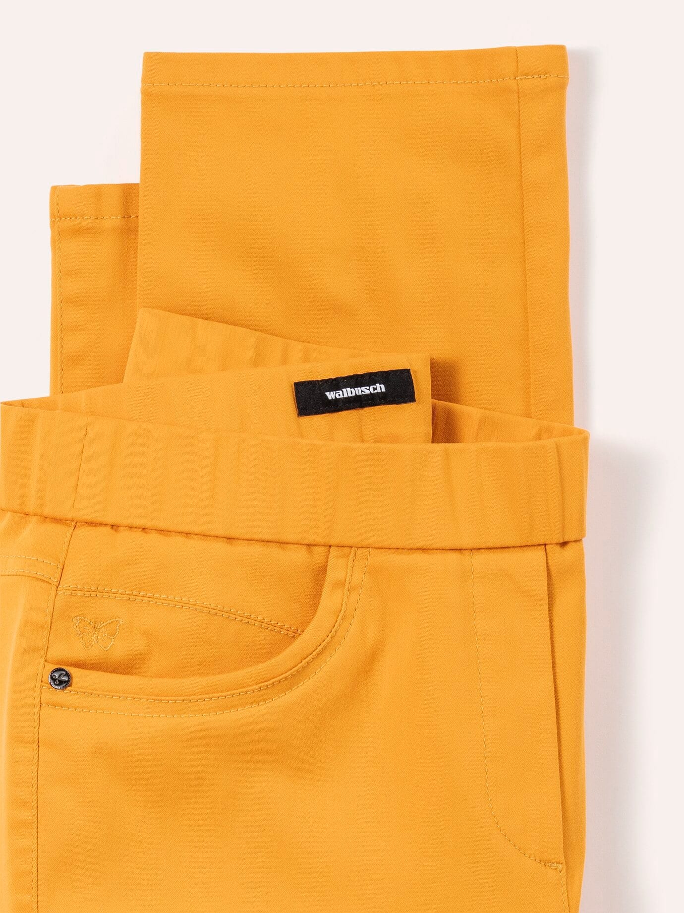 Walbusch Thermo-Extraglatt Baumwollhose, Regular Fit#normale Größen#Kurzgrößen, Farbe Gelb, 48, mit Thermo-Jerseyfutter mit Schmetterlings-Stickerei Damen 4
