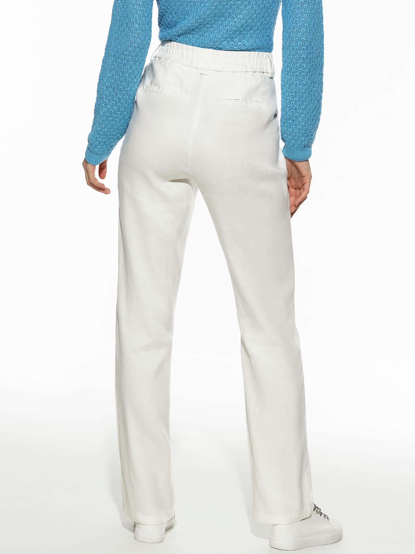 Walbusch Marlene Softleinenmix-Hose, Regular Fit, Weiß, Größe 22 3