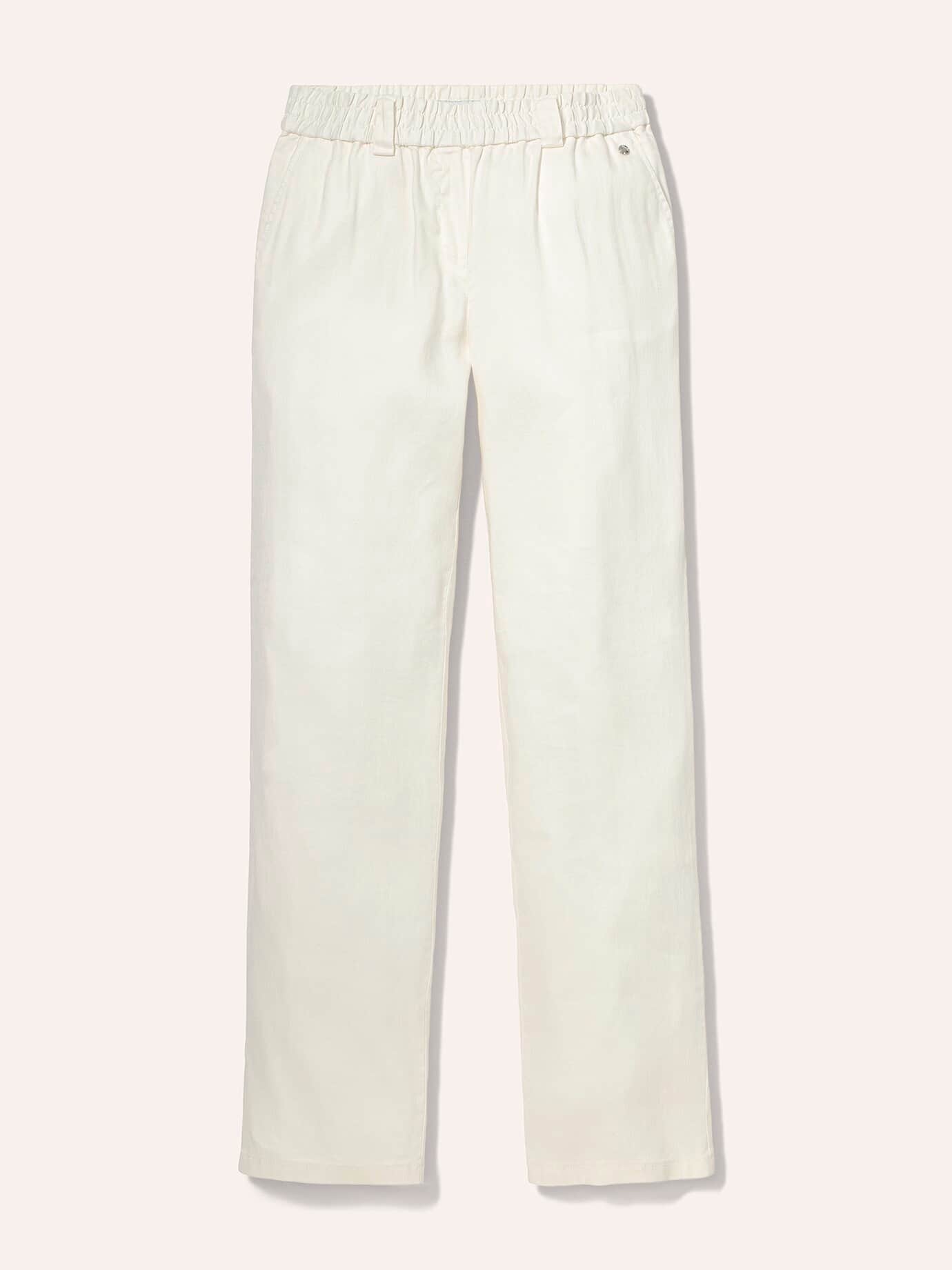 Walbusch Marlene Softleinenmix-Hose, Regular Fit, Weiß, Größe 22 2
