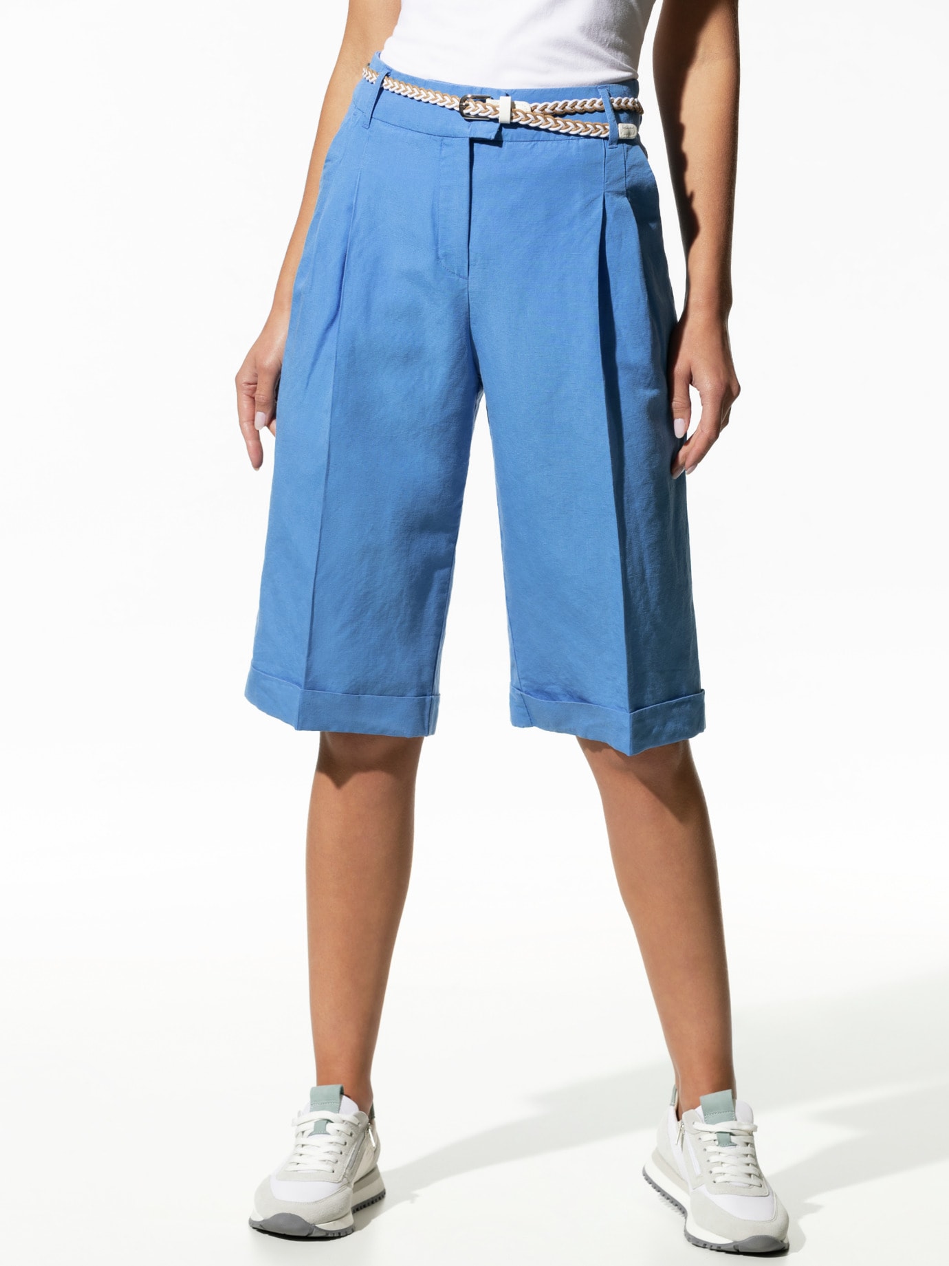Leinenmix Bermudas Persischblau