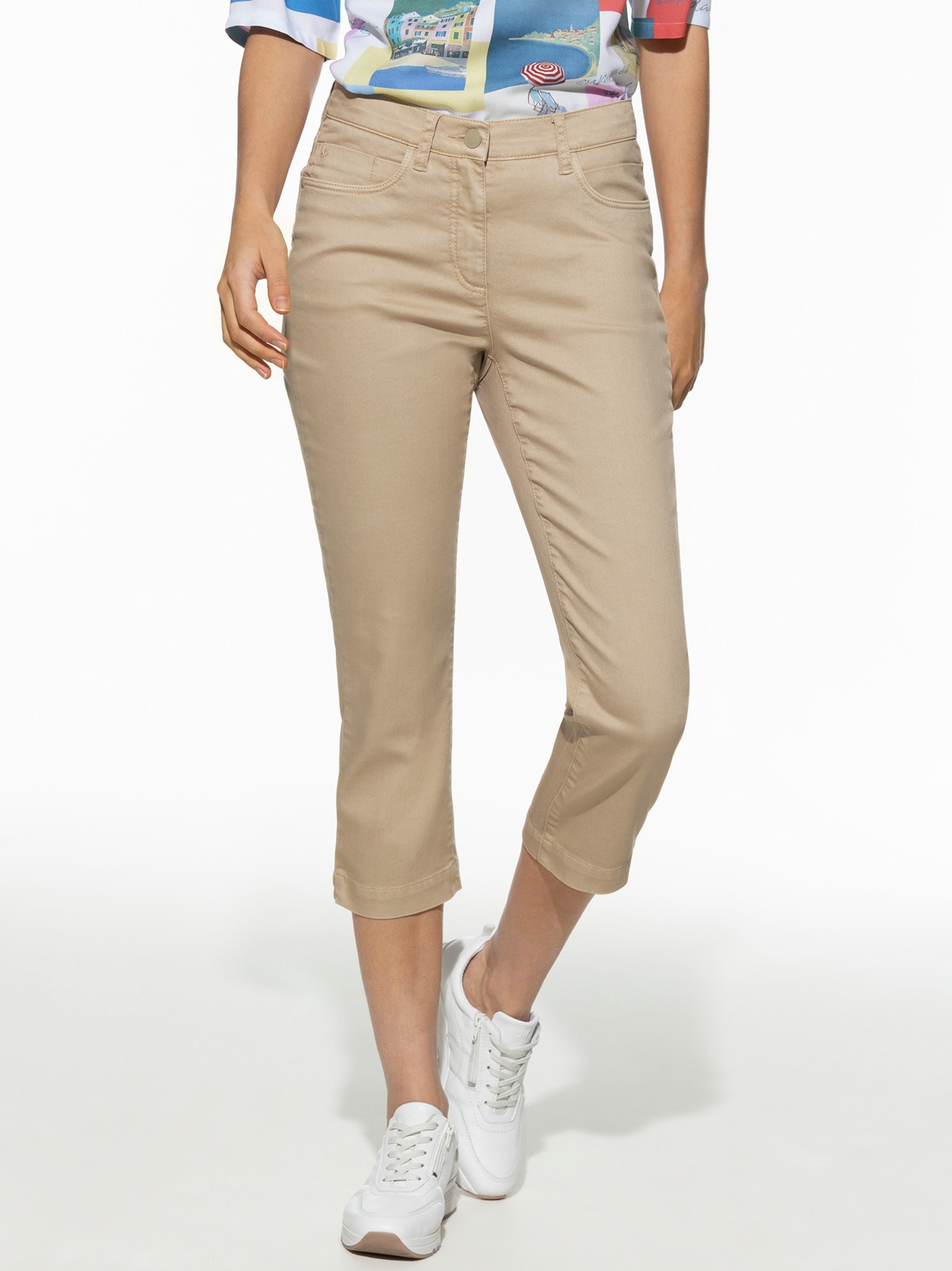 Baumwoll-Capri Cool-Komfort Safaribeige