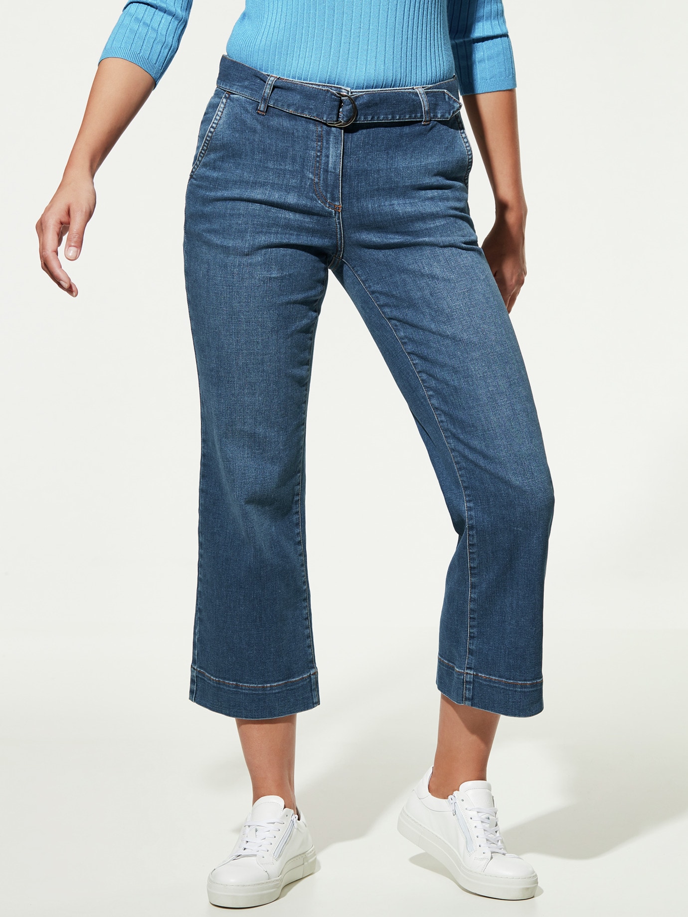 Culotte Chino-Jeans Blue Stoned
