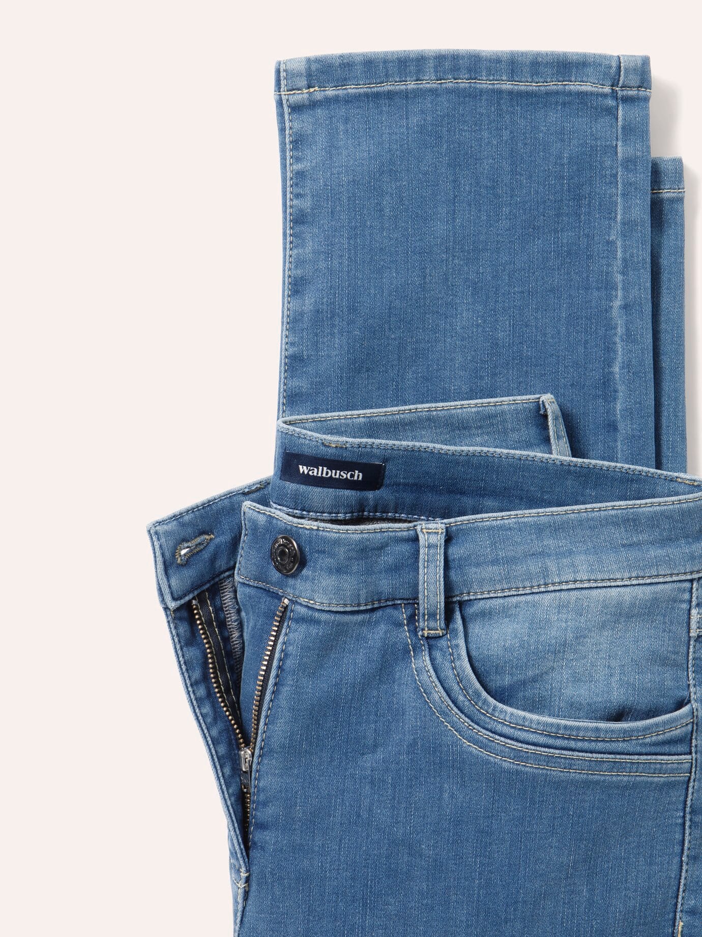 Walbusch Thermo-Dynamic Jeans, Regular Fit#normale Größen#Kurzgrößen#Langgrößen, Farbe Blau, 96, wärmend durch Thermoflausch atmungsaktiv dank Baumwolle Damen 4