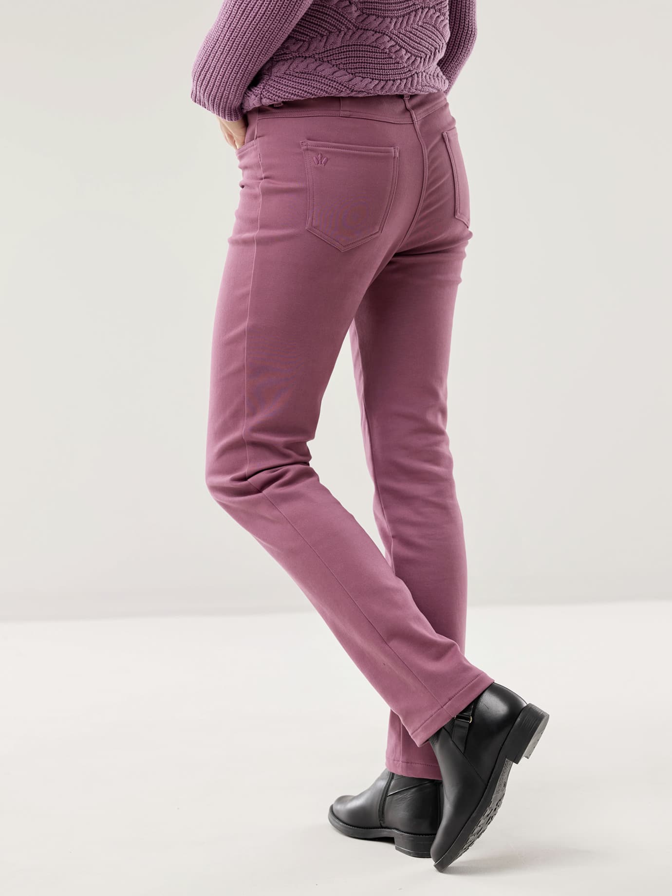 Walbusch 2-in-1-Extraglatt-Thermohose, Regular Fit#normale Größen#Kurzgrößen#Langgrößen, Farbe Lila, 84, weiches Thermofutter bügelfrei Damen 3