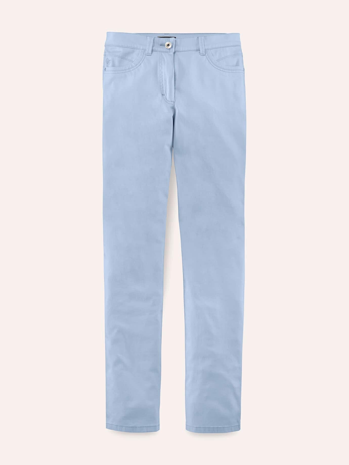 Walbusch Extraglatt Feminine Cotton Trousers Blue 23 6