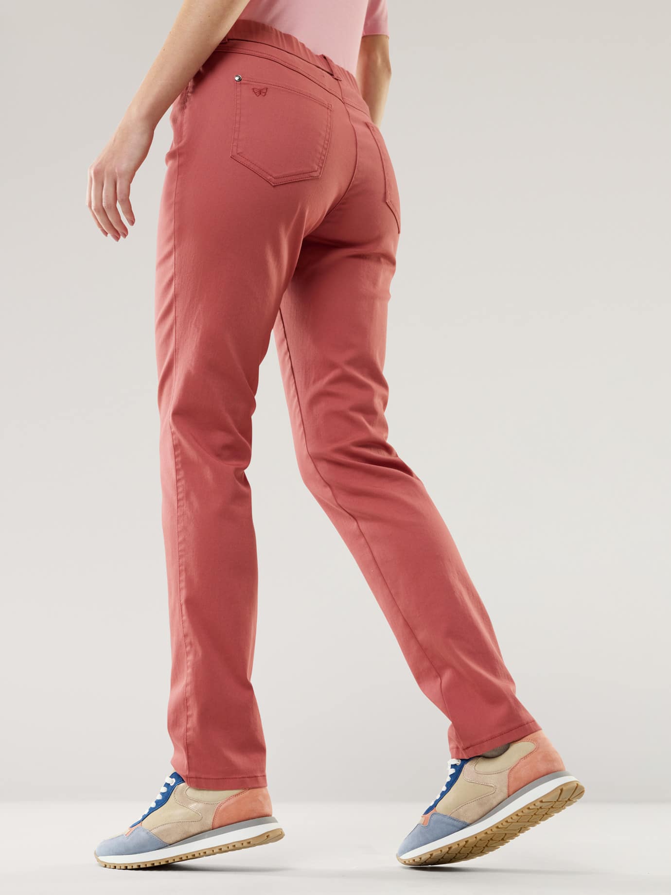 Walbusch Thermo-Extraglatt Baumwollhose, Regular Fit#normale Größen#Kurzgrößen, Farbe Gelb, 50, mit Thermo-Jerseyfutter mit Schmetterlings-Stickerei Damen 3