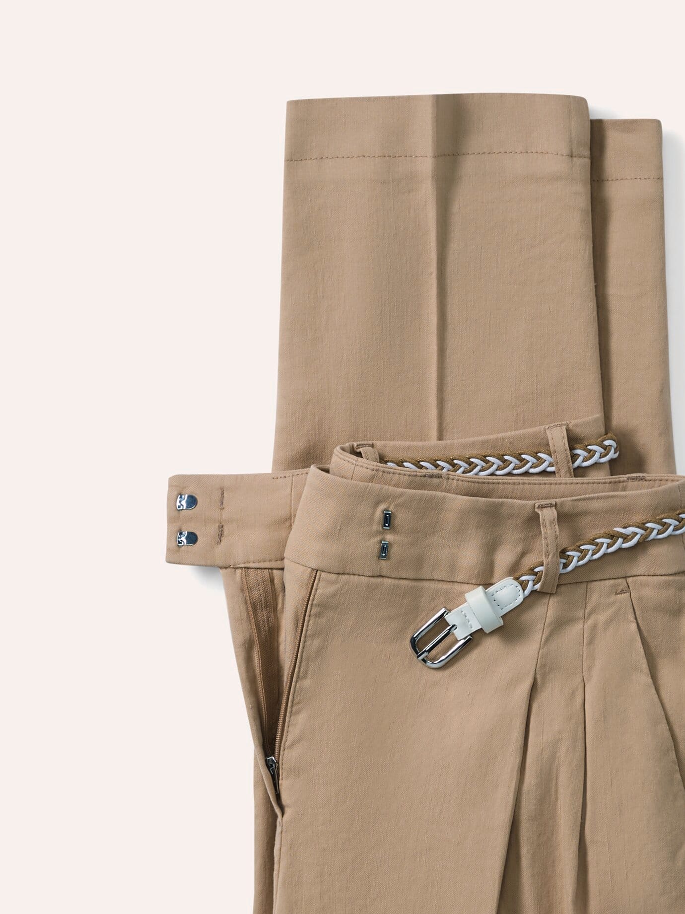 Walbusch Bundfaltenhose aus Leinenmix, Regular Fit#normale Größen#Kurzgrößen, Farbe Beige, 21, soft und elastisch permanente Bügelfalte Damen 4