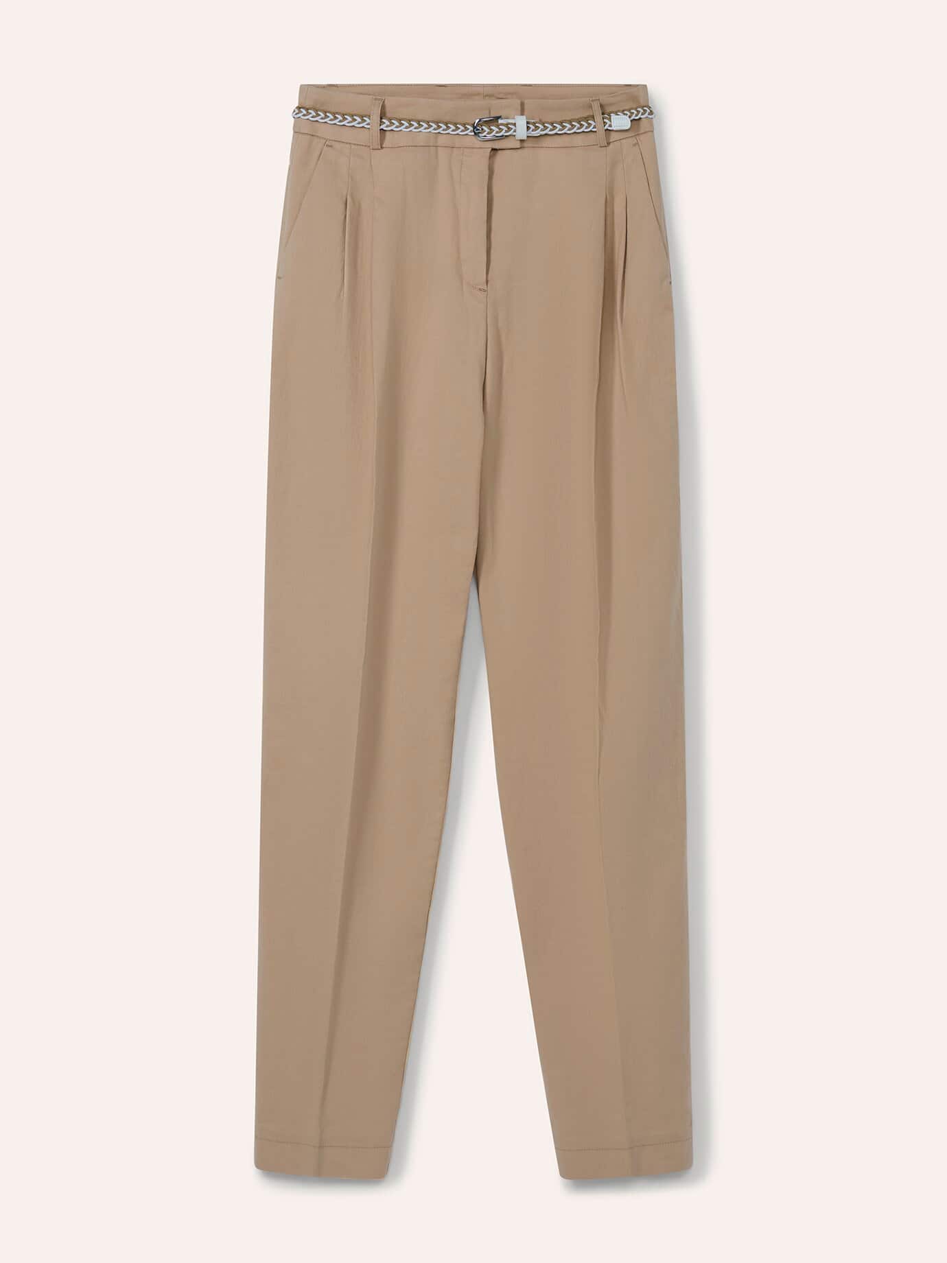 Walbusch Bundfaltenhose aus Leinenmix, Regular Fit#normale Größen#Kurzgrößen, Farbe Beige, 21, soft und elastisch permanente Bügelfalte Damen 2