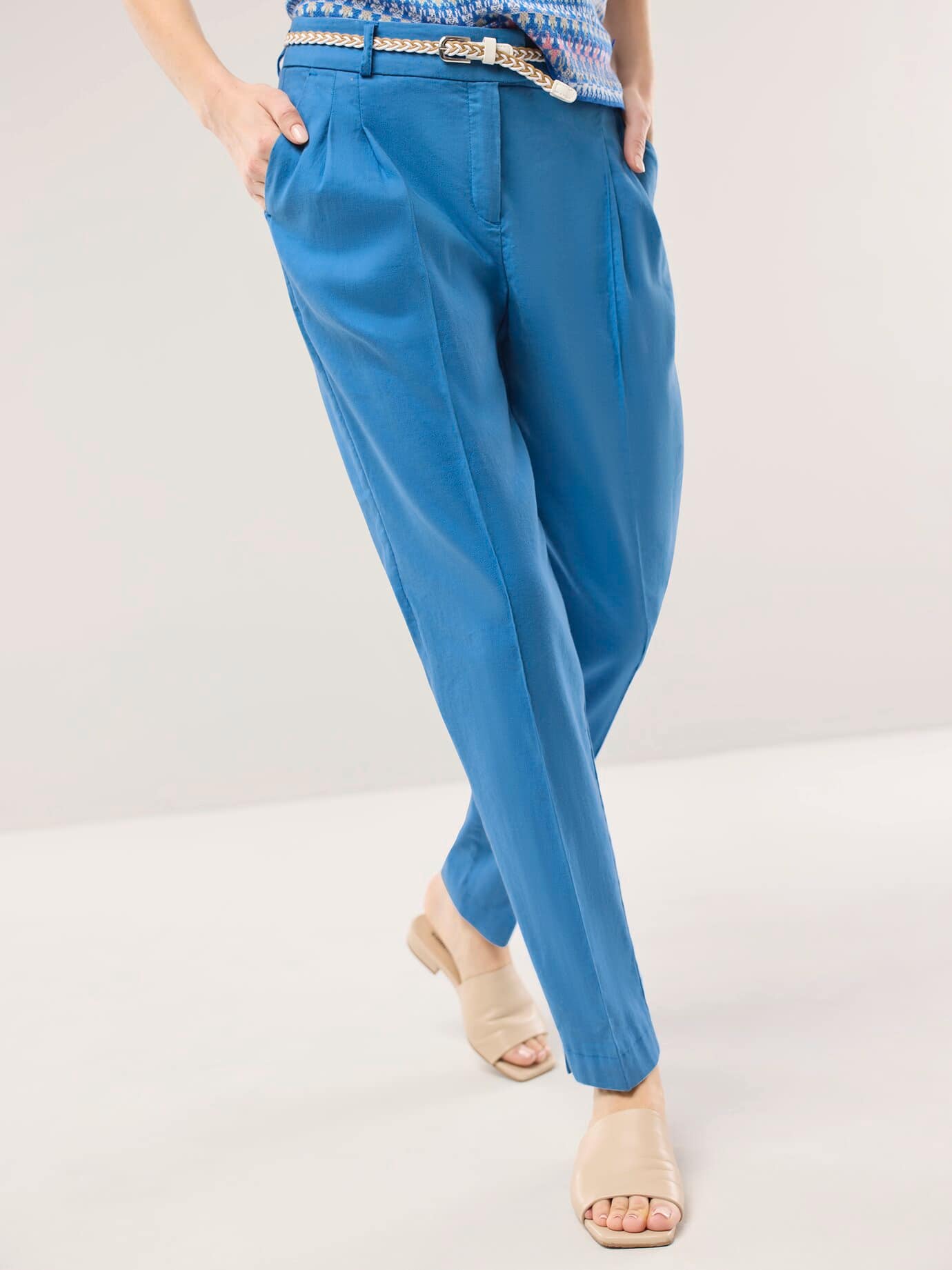 Thumbnail - Bundfaltenhose aus Leinenmix