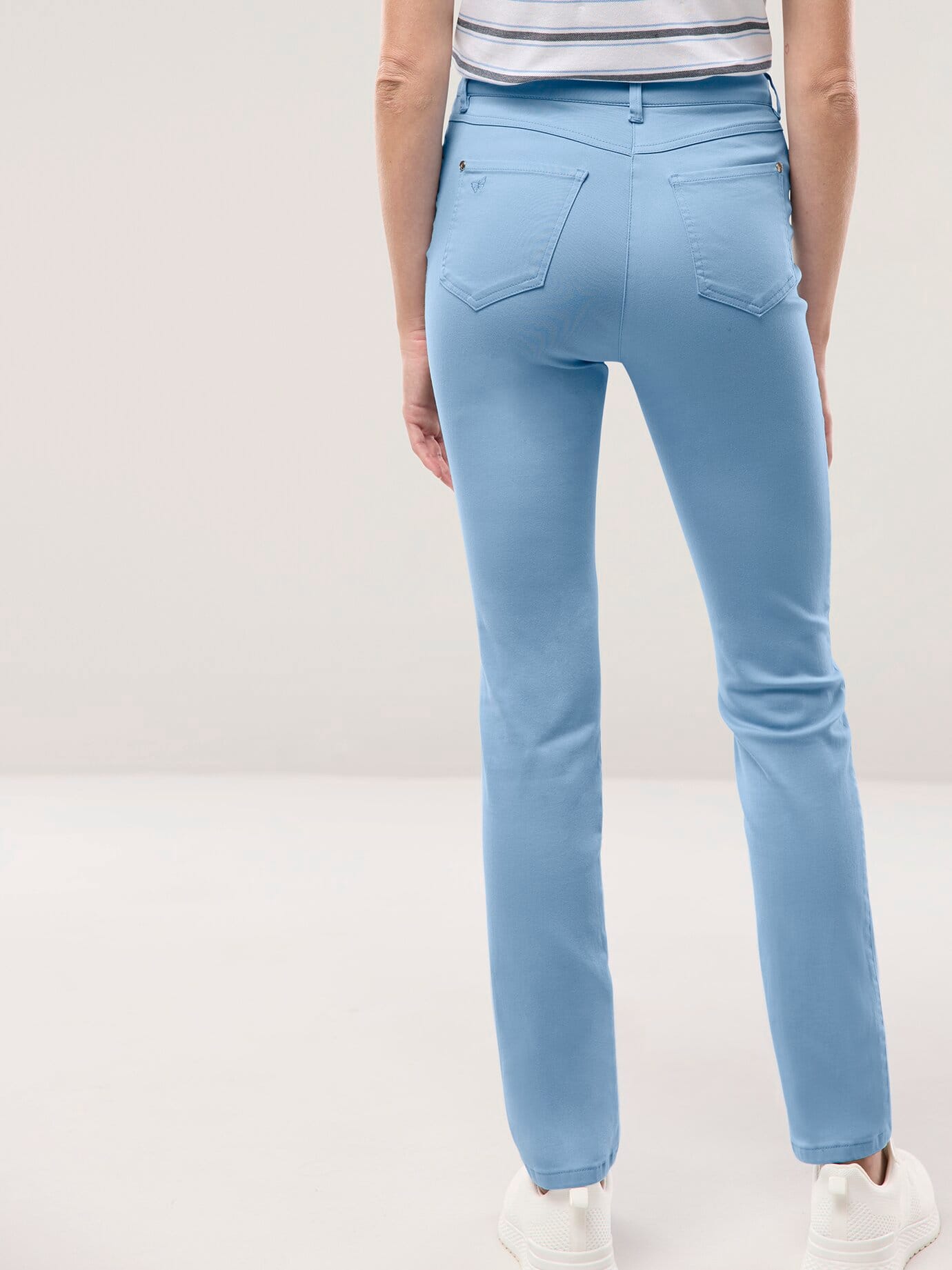 Walbusch Extraglatt Baumwollhose, Regular Fit#normale Größen#Kurzgrößen#Langgrößen, Farbe Blau, 92, bügelfrei atmungsaktiv Damen 3