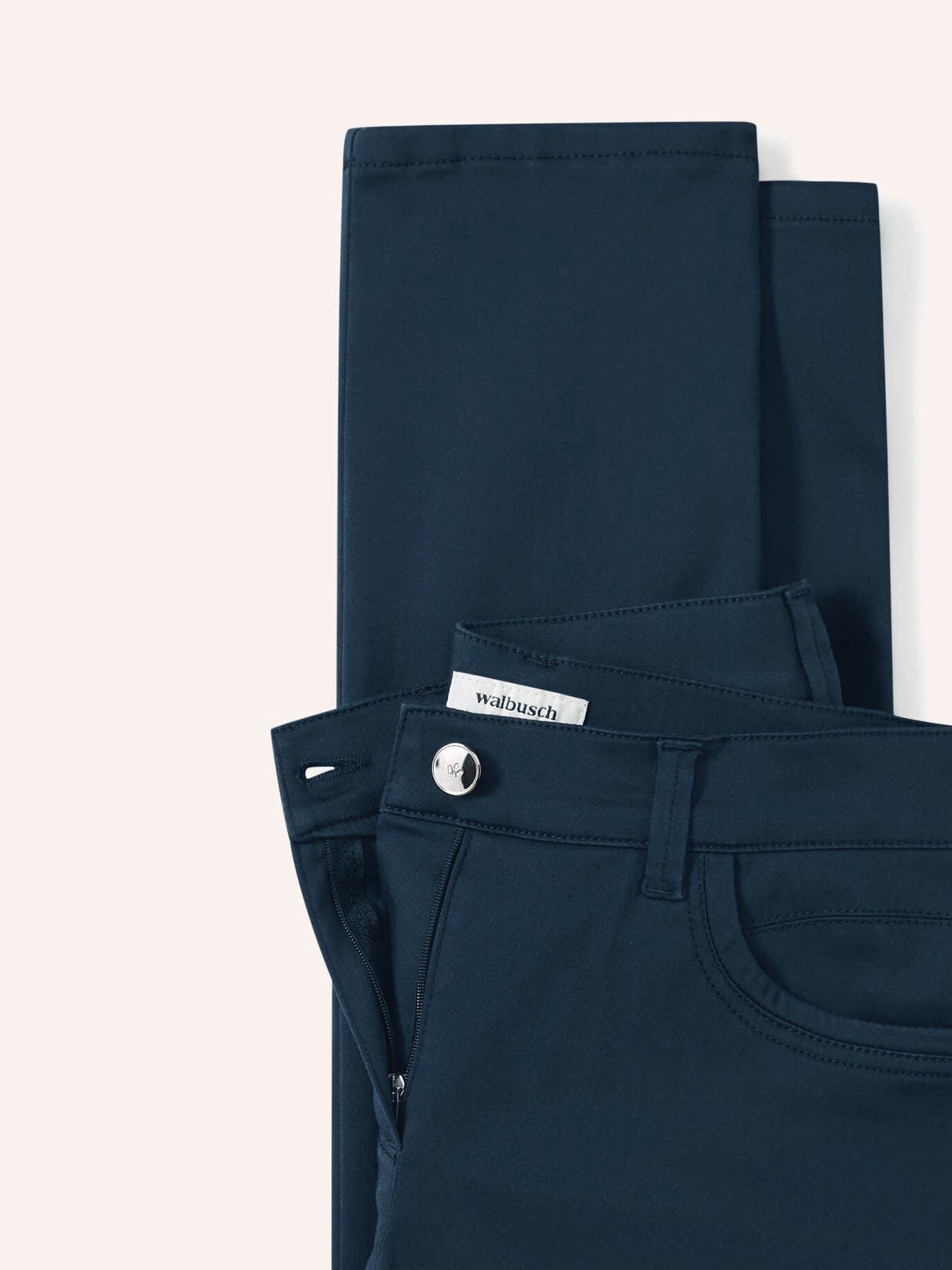 Walbusch Extraglatt Feminine Cotton Trousers Blue 23 4