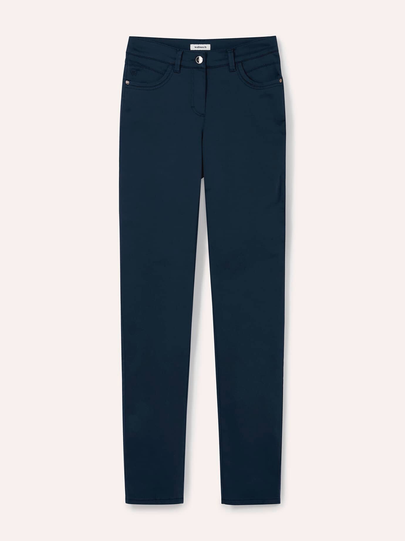 Walbusch Extraglatt Feminine Cotton Trousers Blue 23 2