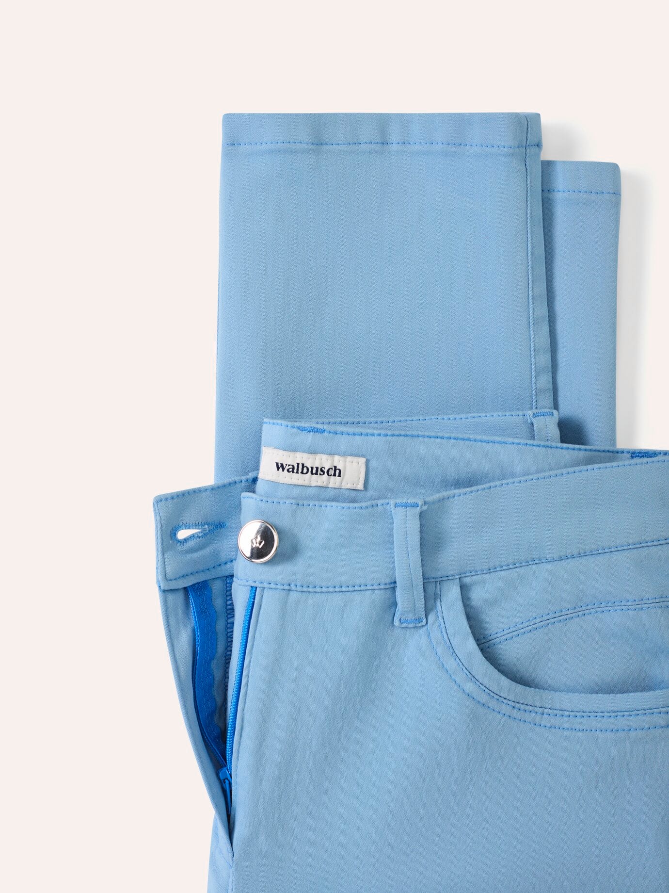 Walbusch Extraglatt Feminine Cotton Trousers Blue 52 8