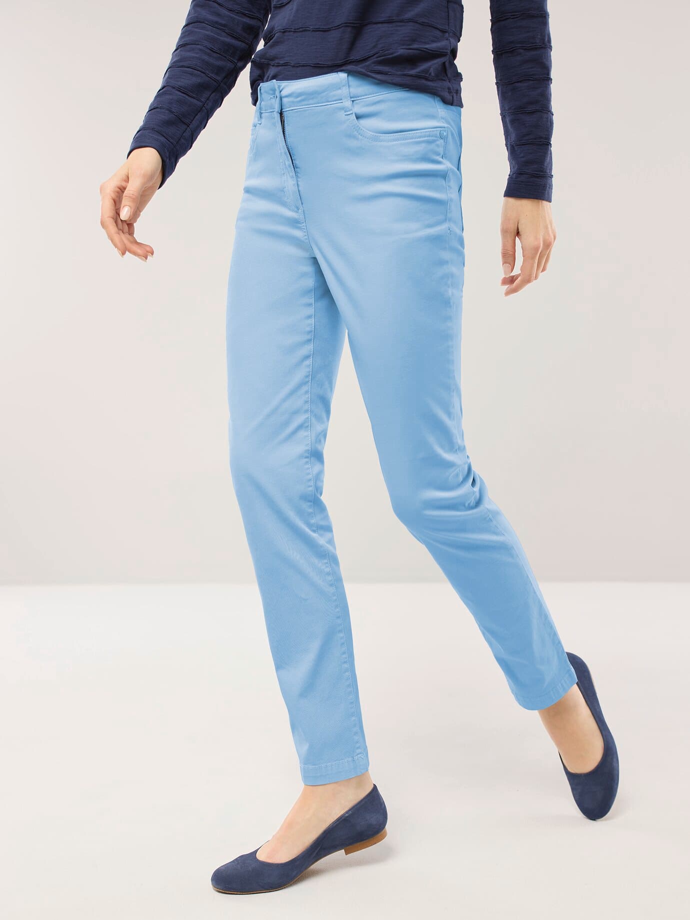 Baumwollhose Supersoft, noch offen: Filter Passform#noch offen: Größenlauf, Farbe Blau, 21, Powerstretch-Qualität softes Material Damen