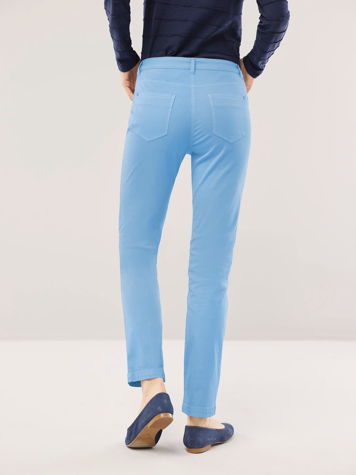 Walbusch Baumwollhose Supersoft, noch offen: Filter Passform#noch offen: Größenlauf, Farbe Blau, 36, Powerstretch-Qualität softes Material Damen 3