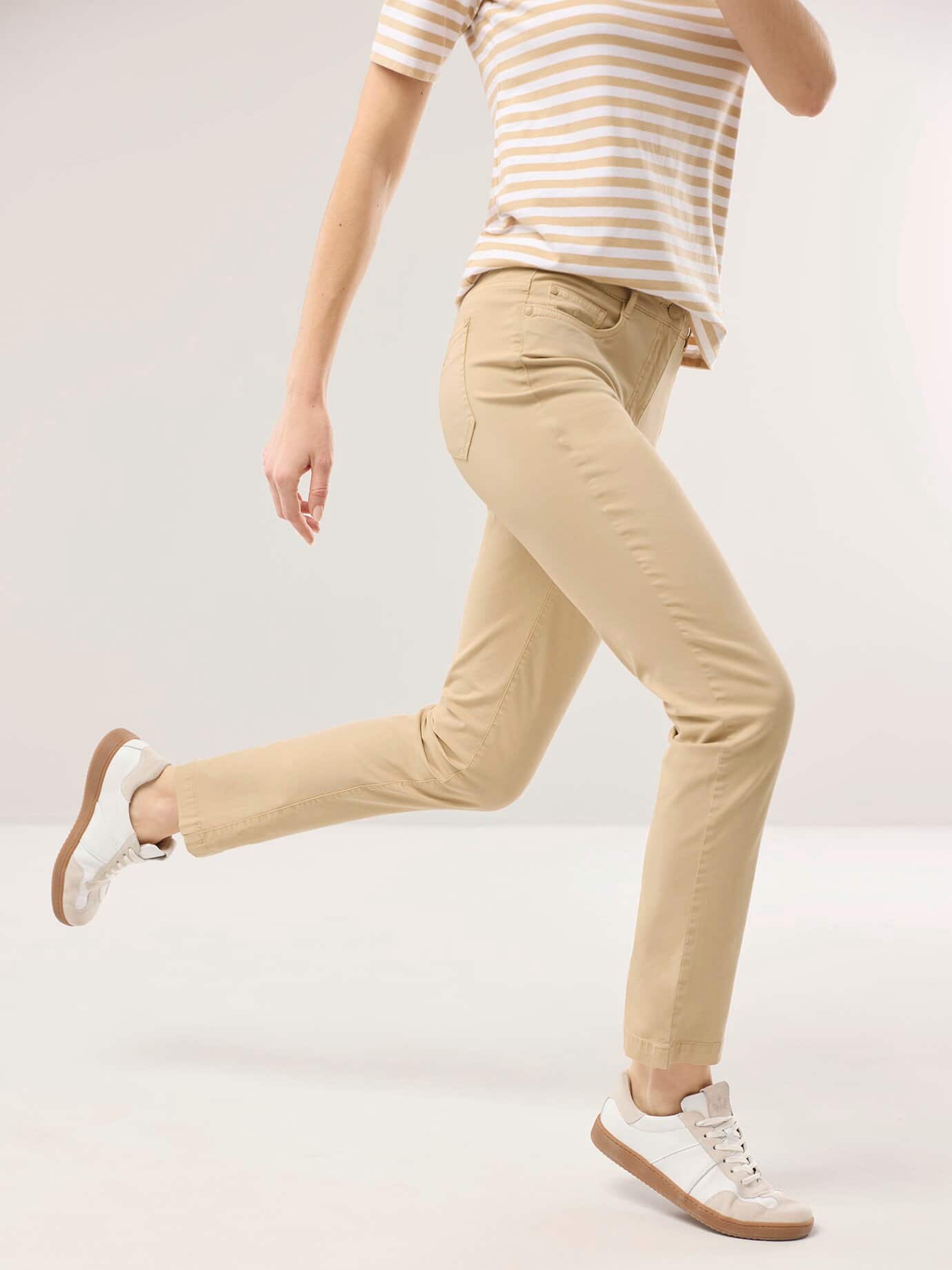 Baumwollhose Supersoft, noch offen: Filter Passform#noch offen: Größenlauf, Farbe Beige, 48, Powerstretch-Qualität softes Material Damen