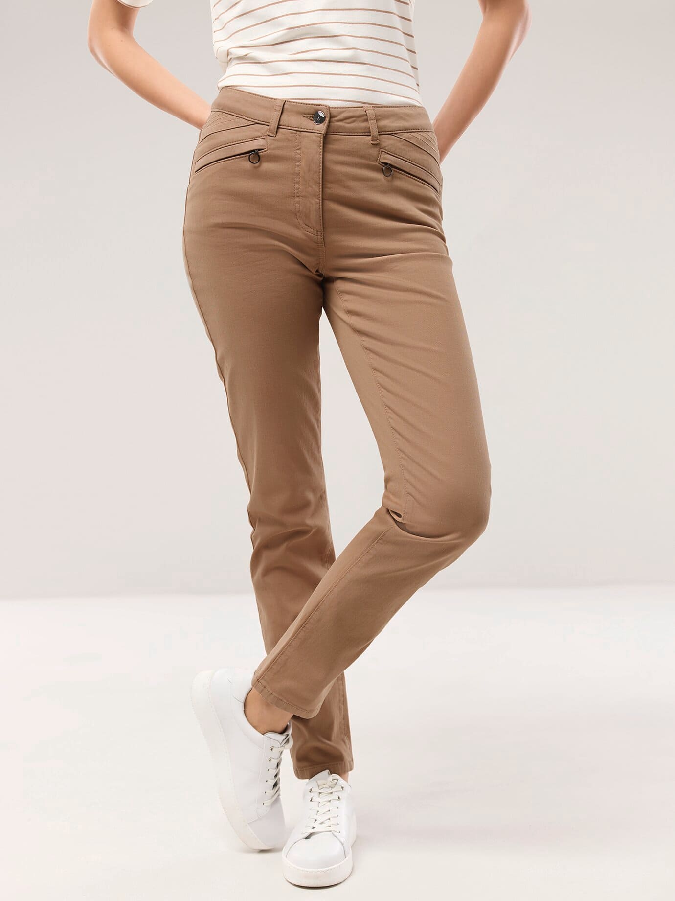 Walbusch Powerstretch-Baumwollhose, noch offen: Filter Passform#noch offen: Größenlauf, Farbe Beige, 50, elastisch dank T400 Faser weicher Griff Damen