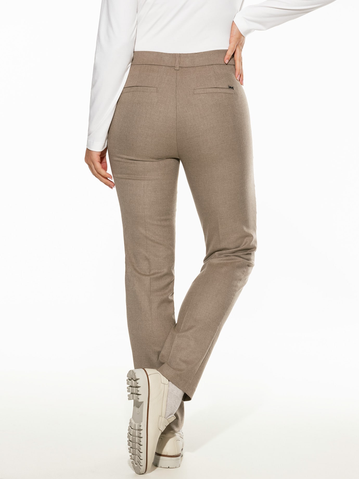 Walbusch Flanellhose Cosy, Regular Fit#normale Größen#Kurzgrößen#Langgrößen, Farbe Beige, 50, besonders weich wärmend Damen 3