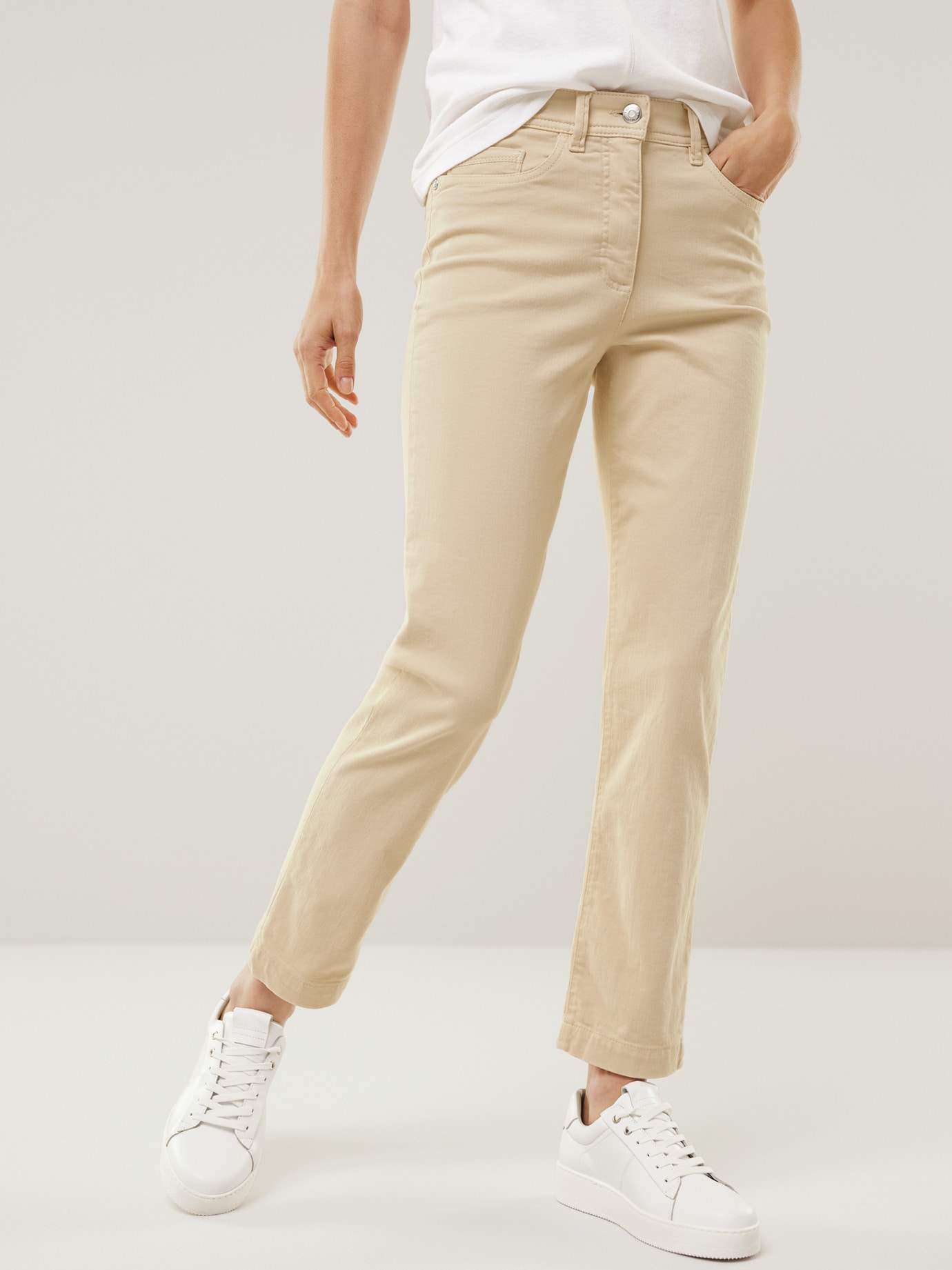 7/8-Stretchjeans Premium-Klima Sand