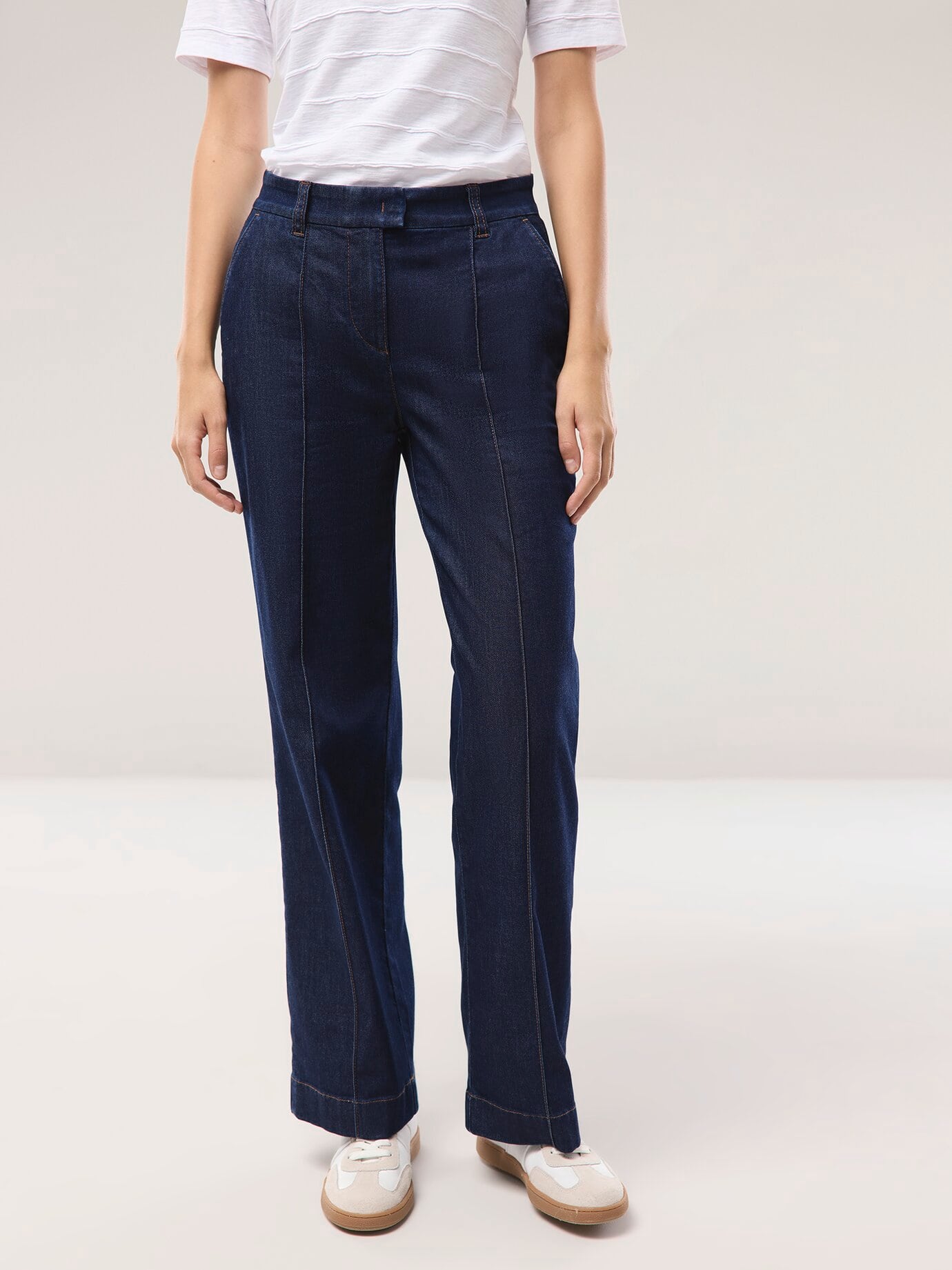 Marlene Jeans mit Biese, Regular Fit#normale Größen#Kurzgrößen#Langgrößen, Farbe Blau, 80, bequemer Schnitt leichter Denim Damen
