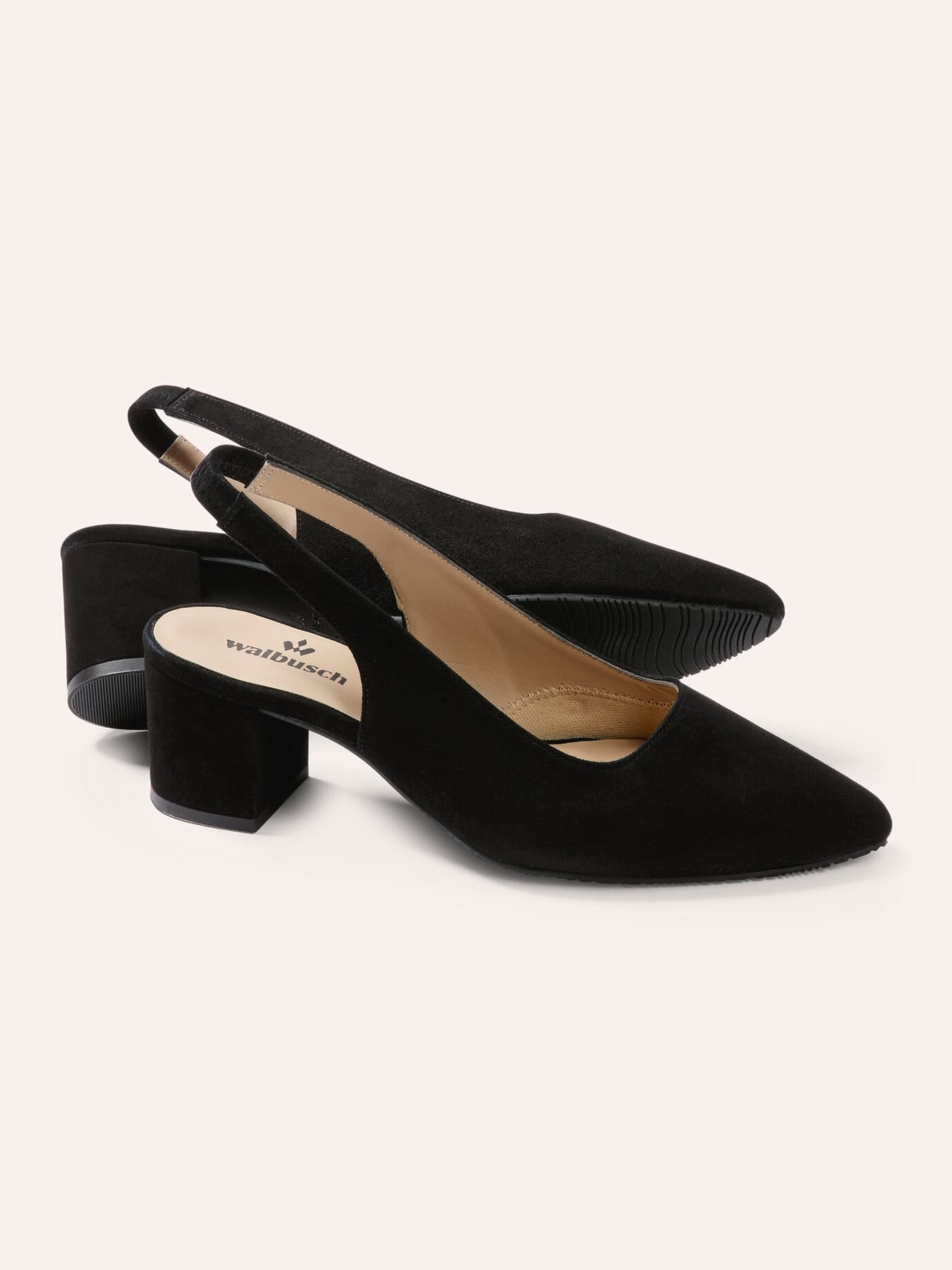 Soft Sling Pumps, noch offen: Größenlauf, Farbe Schwarz, 37, Made in Spain Vorderfußbereich gepolstert Damen