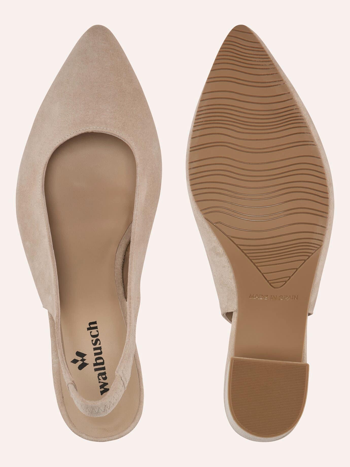 Walbusch Soft Sling Pumps, noch offen: Größenlauf, Farbe Beige, 38, Made in Spain Vorderfußbereich gepolstert Damen 2