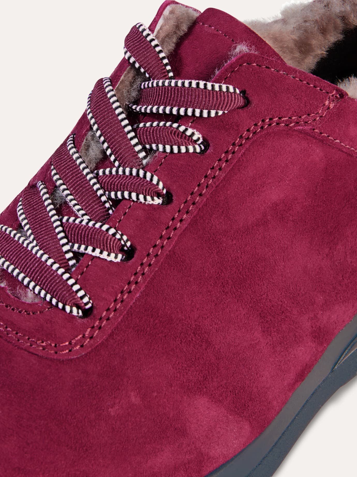 Walbusch Lamb Fur Sneaker Red Size 6 4
