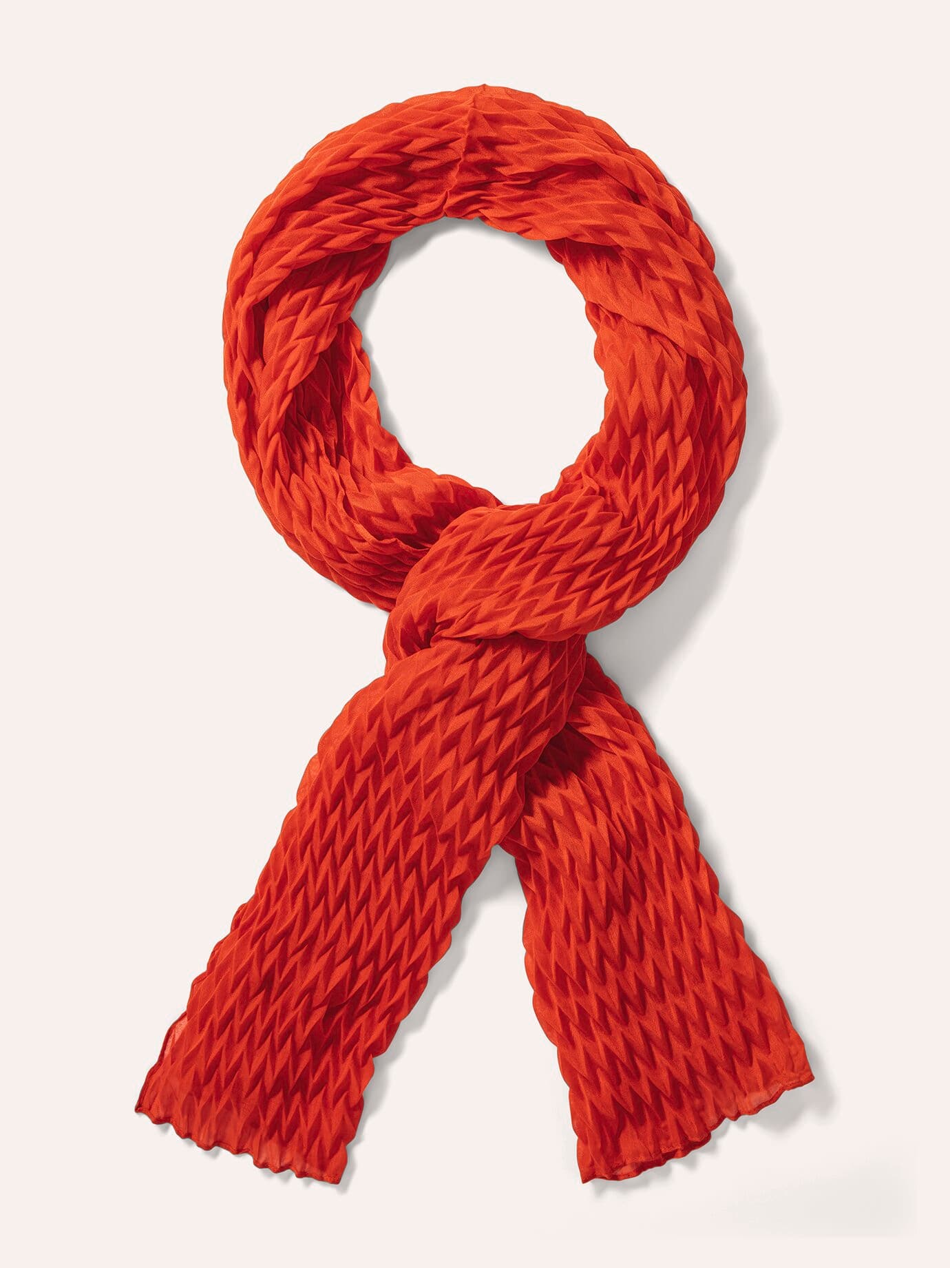 Walbusch Plissee-Schal, , Farbe Rot, 01, extra leicht schmeichelnd weich Damen
