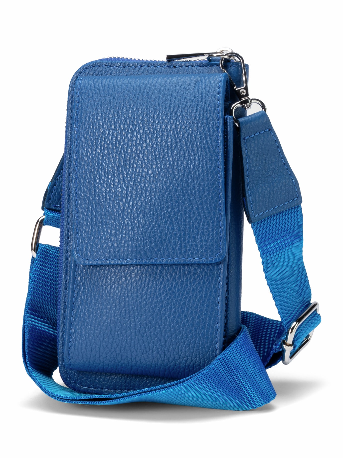 Leder-Handy-Portemonnaie Jeansblau
