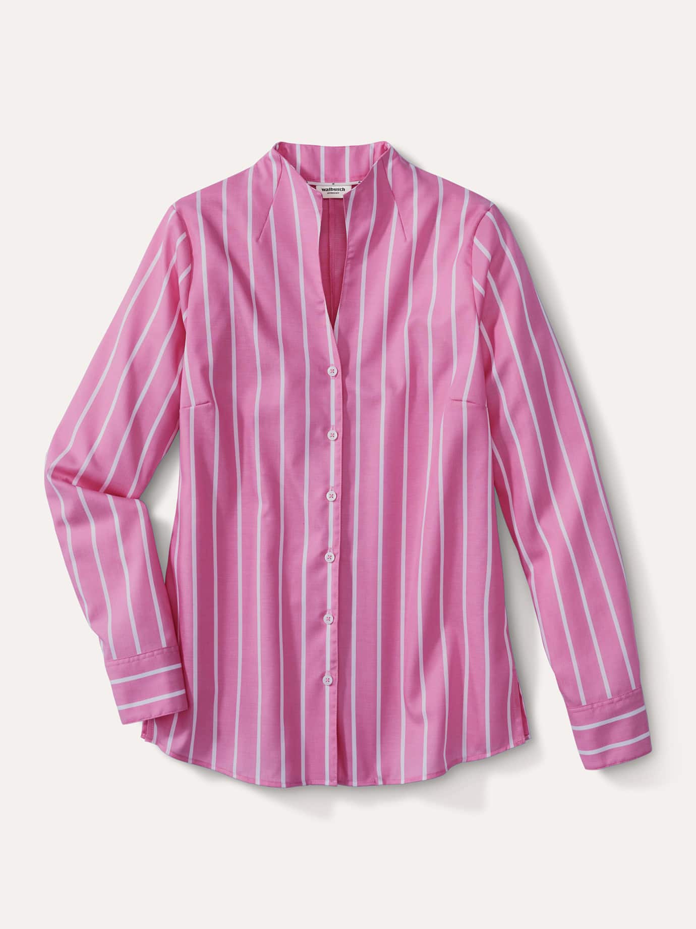 Walbusch Extraglatt-Bluse Kelchkragen, normale Größen, Farbe Rosa, 42, reine Baumwolle bügelfrei Damen 3