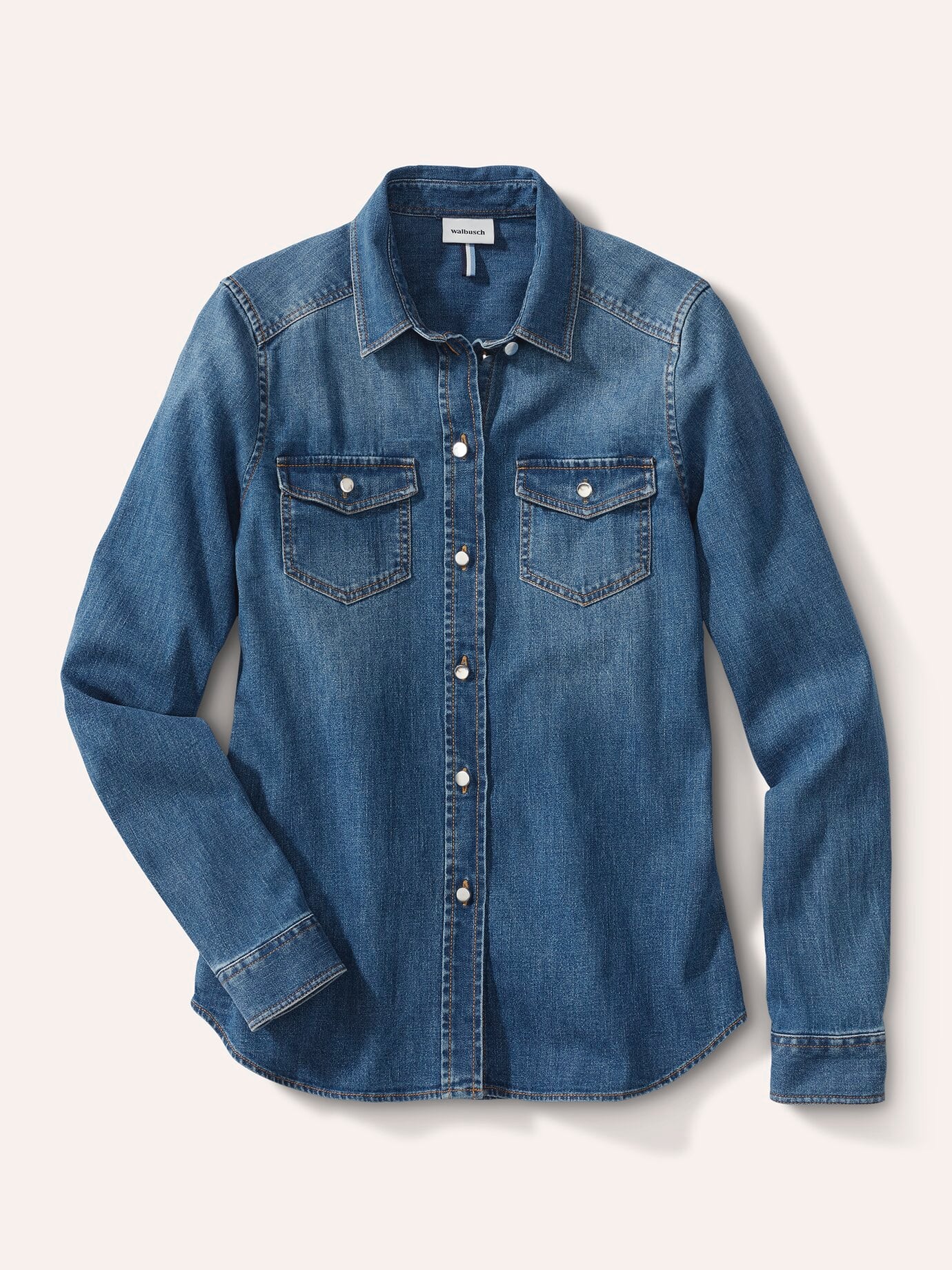 Walbusch Power Stretch Jeansbluse, normale Größen, Farbe Blau, 50, elastisch sportiver Look Damen 3
