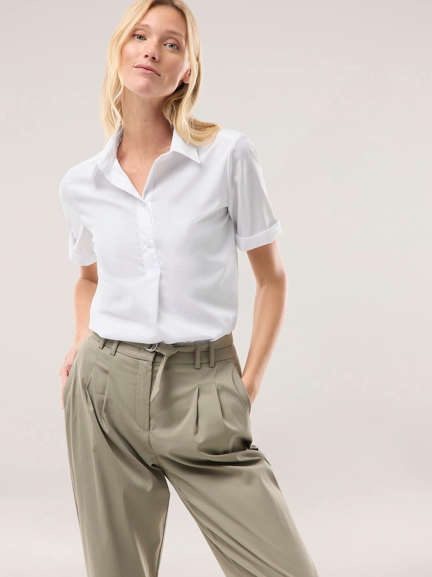 Walbusch Polo Bluse White Size 48 6