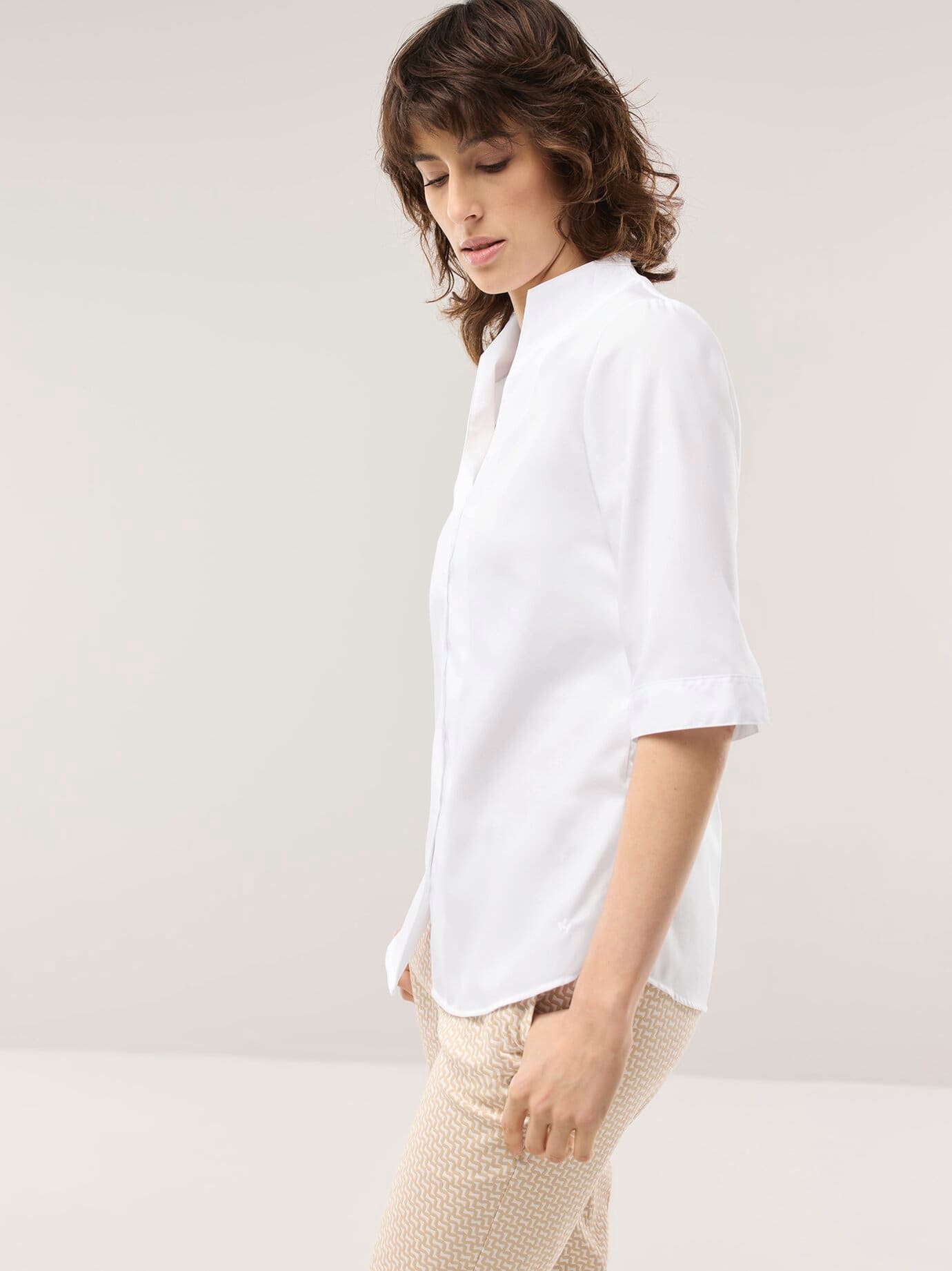 Walbusch Extraglatt Blouse Cup Collar White 44 6