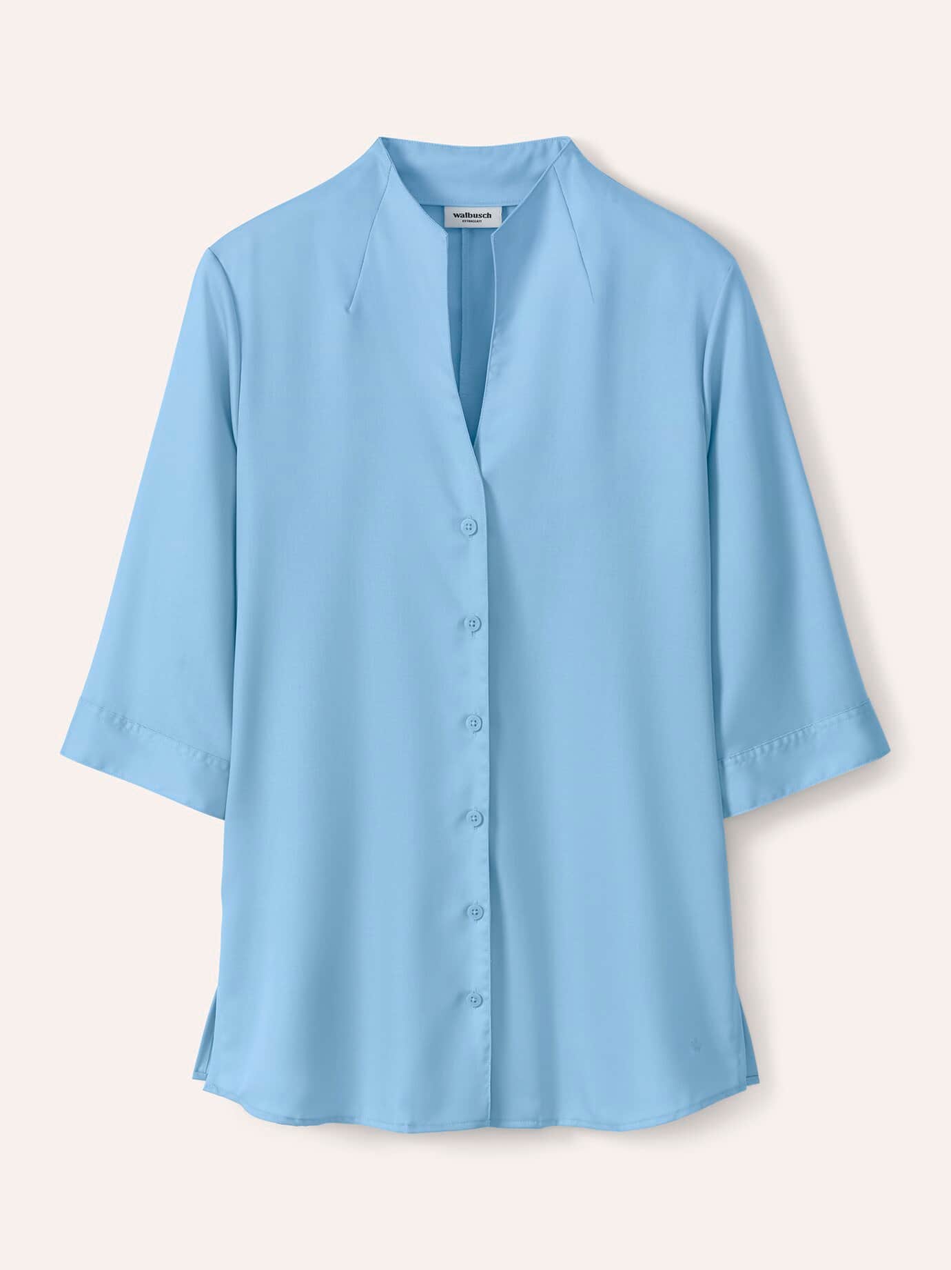 Walbusch Extraglatt Blouse Cup Collar Blue 44 3